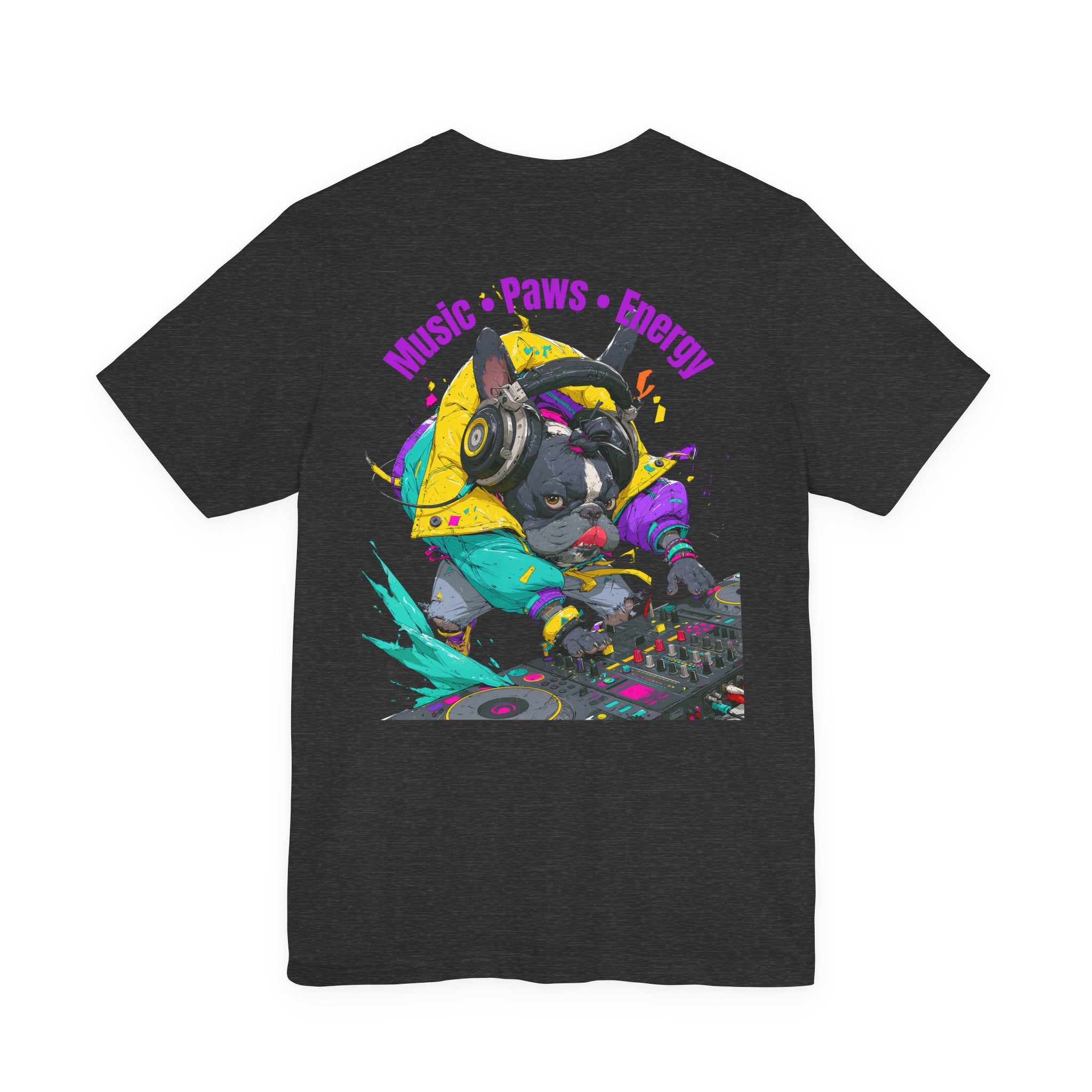 DJ French Bulldog T-Shirt — "Music • Paws • Energy" Graphic Tee