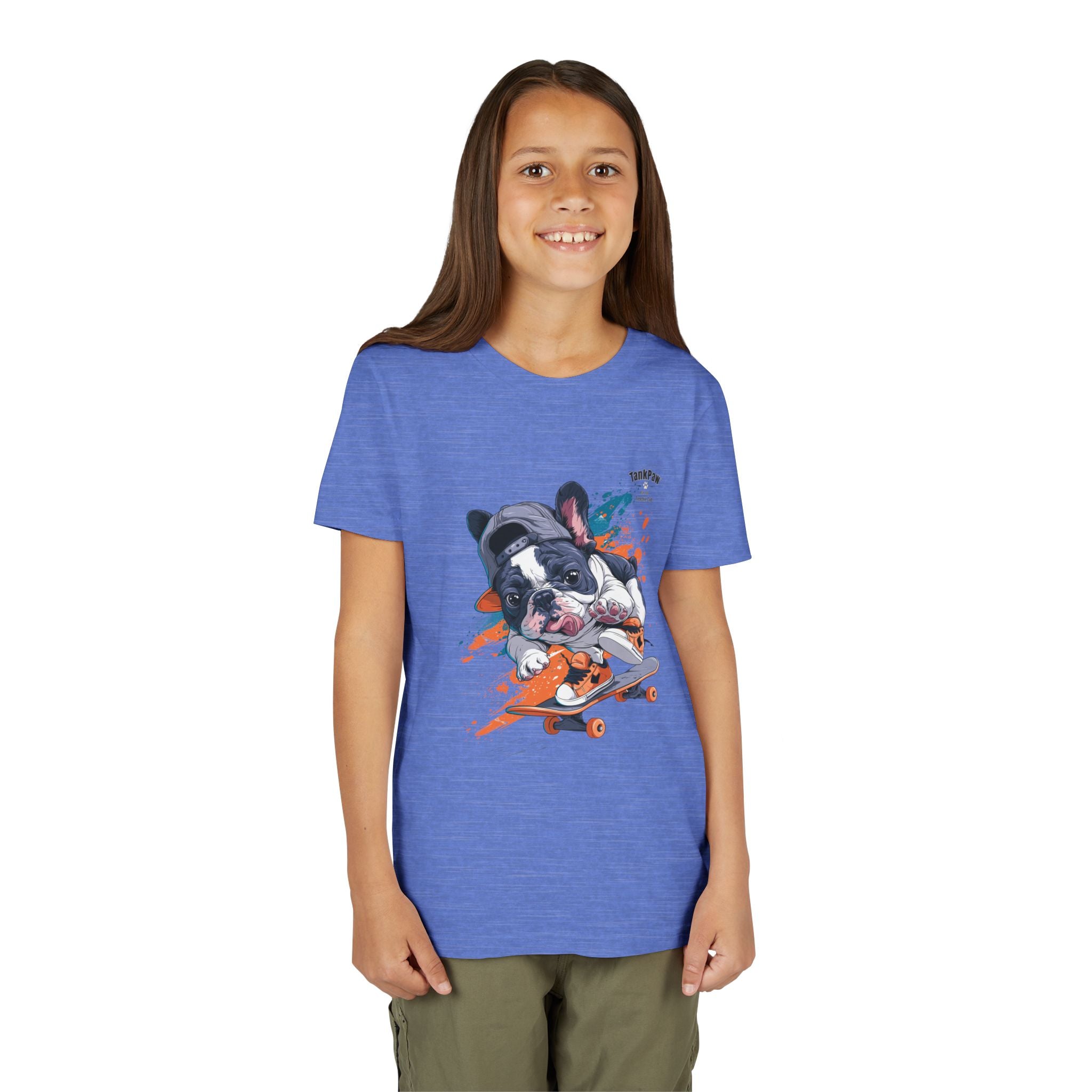 Youth Skateboarding French Bulldog Tee — Cute Skate Pup Graphic Shirt