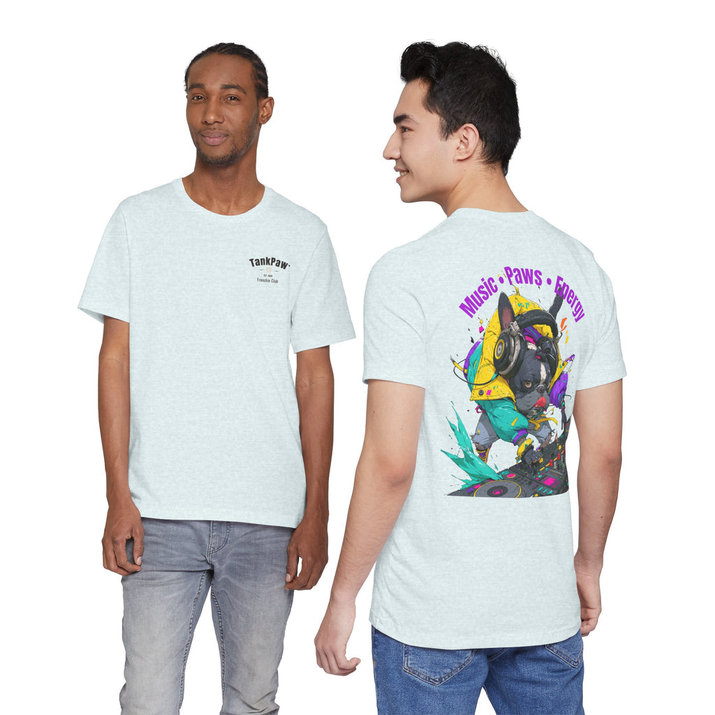 DJ French Bulldog T-Shirt — "Music • Paws • Energy" Graphic Tee