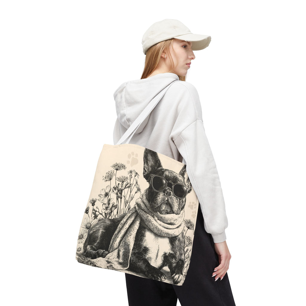 French Bulldog Canvas Tote Bag – Cute Frenchie Shoulder Bag for Dog Lovers