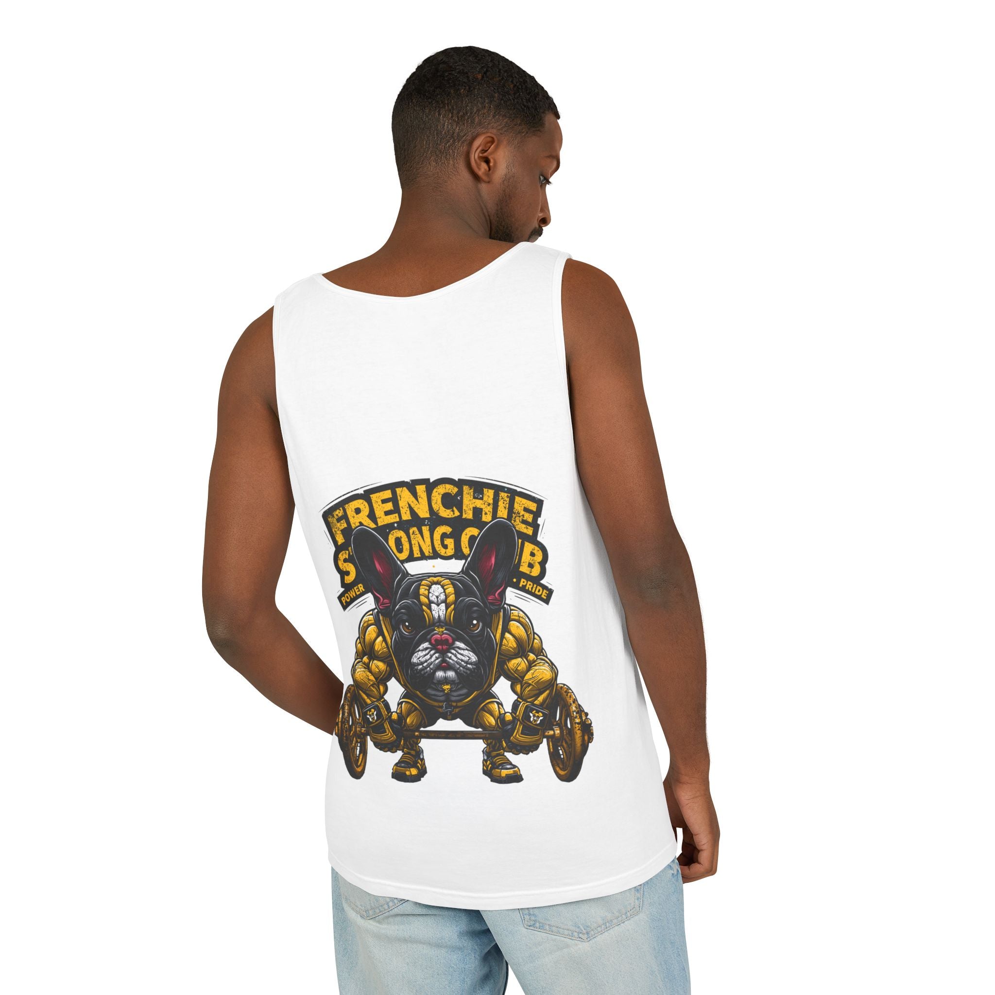 Power Paws Tank Top — "Frenchie Strong" Graphic Dog Fitness Tank