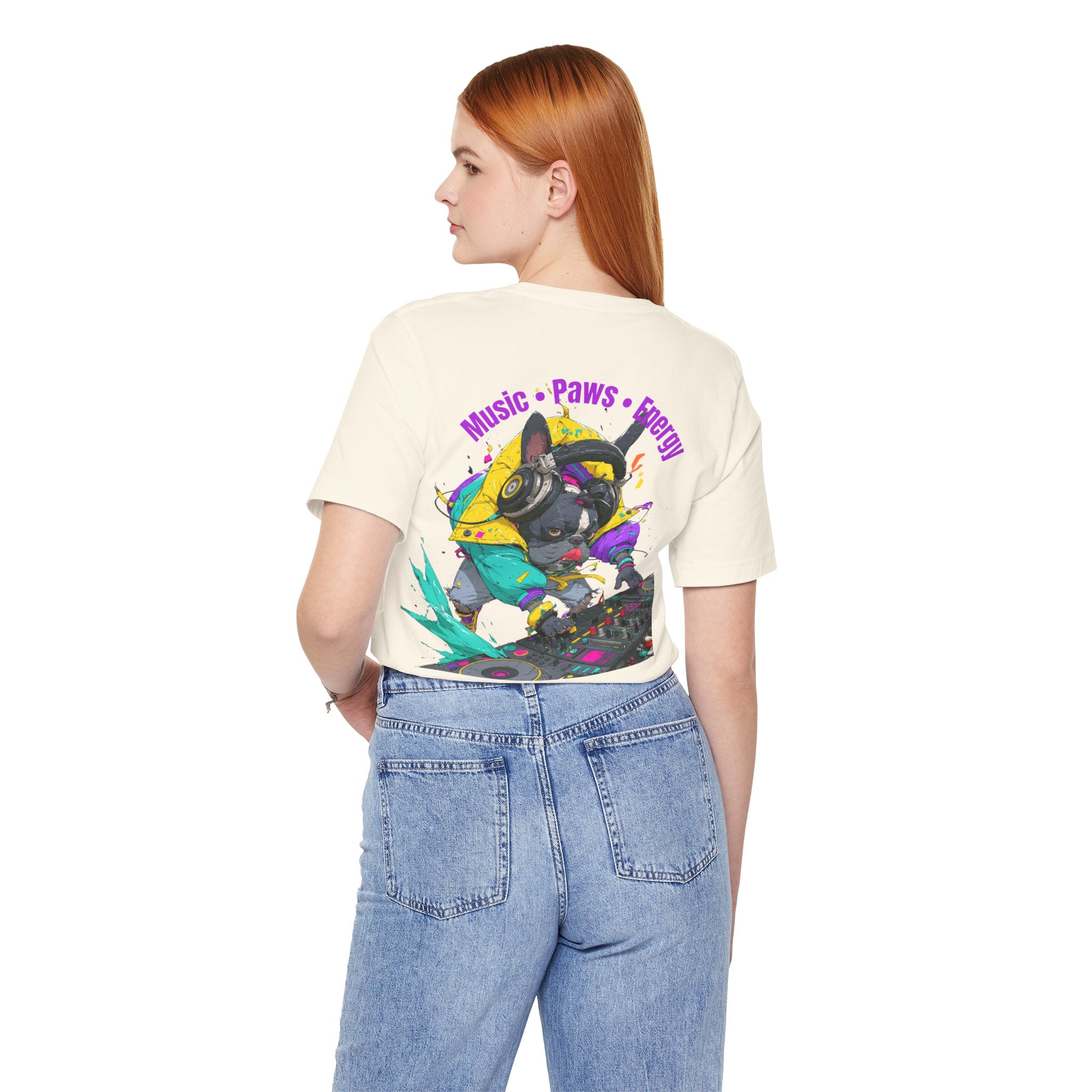 DJ French Bulldog T-Shirt — "Music • Paws • Energy" Graphic Tee