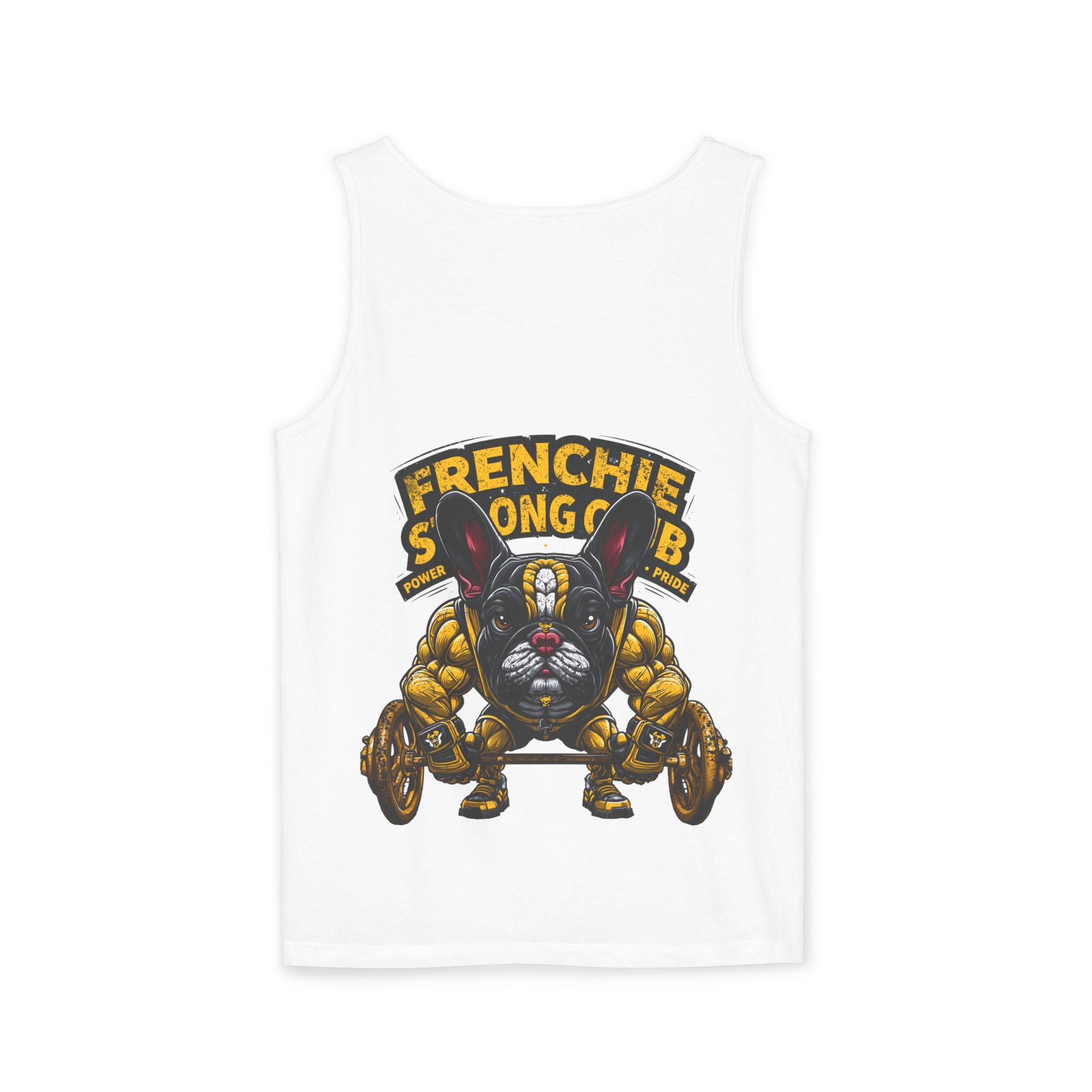 Power Paws Tank Top — "Frenchie Strong" Graphic Dog Fitness Tank