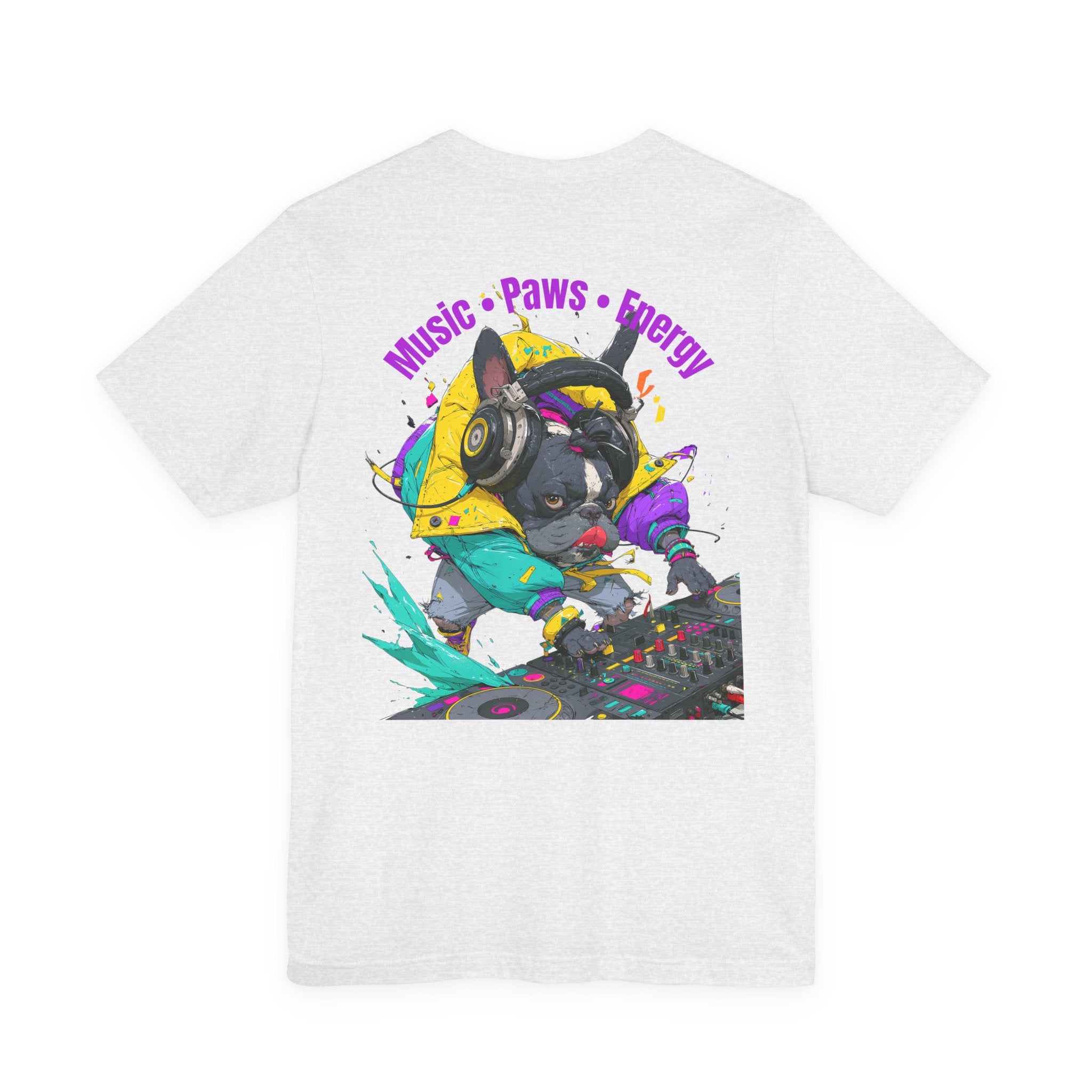 DJ French Bulldog T-Shirt — "Music • Paws • Energy" Graphic Tee
