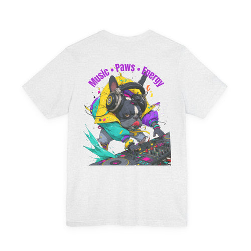 DJ French Bulldog T-Shirt — "Music • Paws • Energy" Graphic Tee