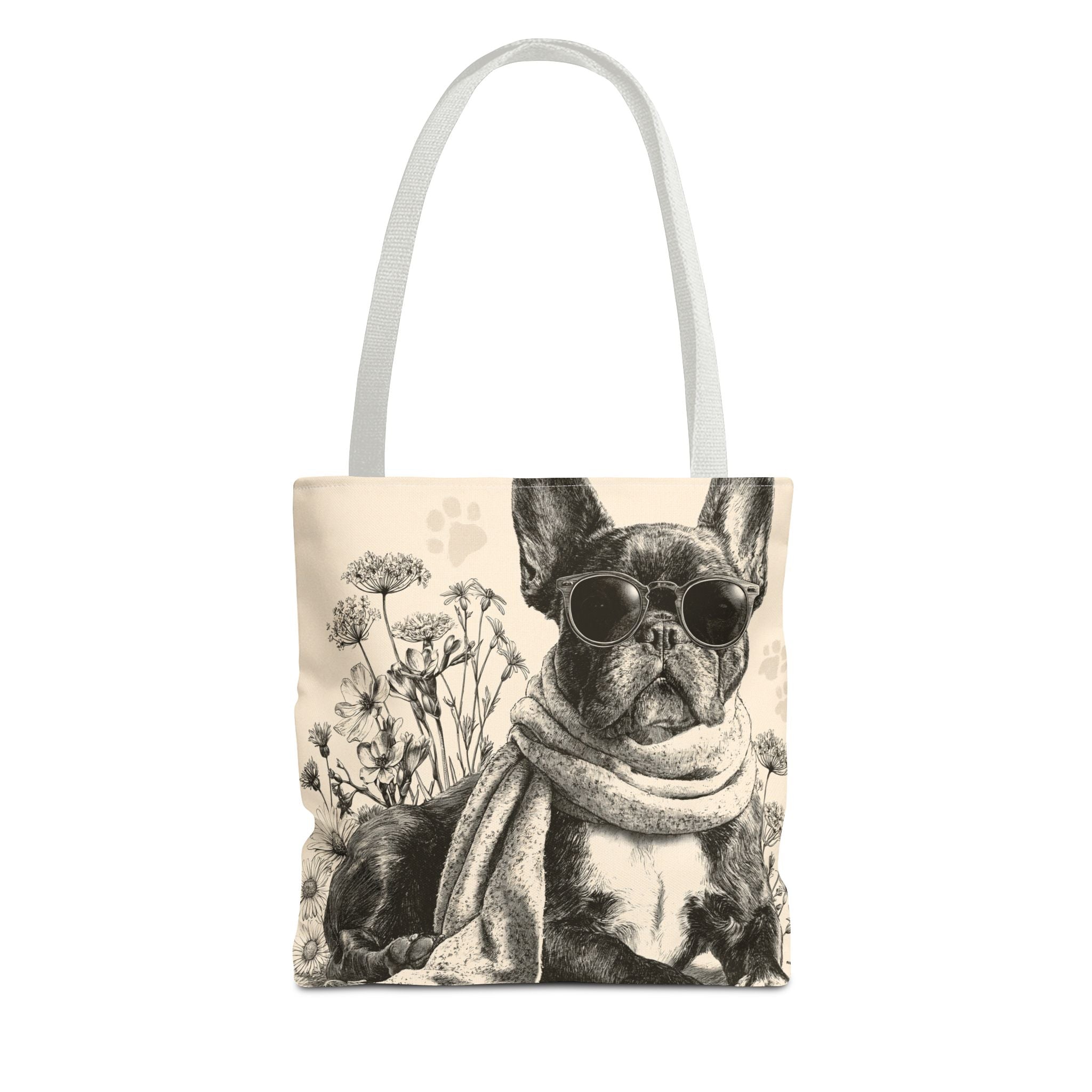 French Bulldog Canvas Tote Bag – Cute Frenchie Shoulder Bag for Dog Lovers