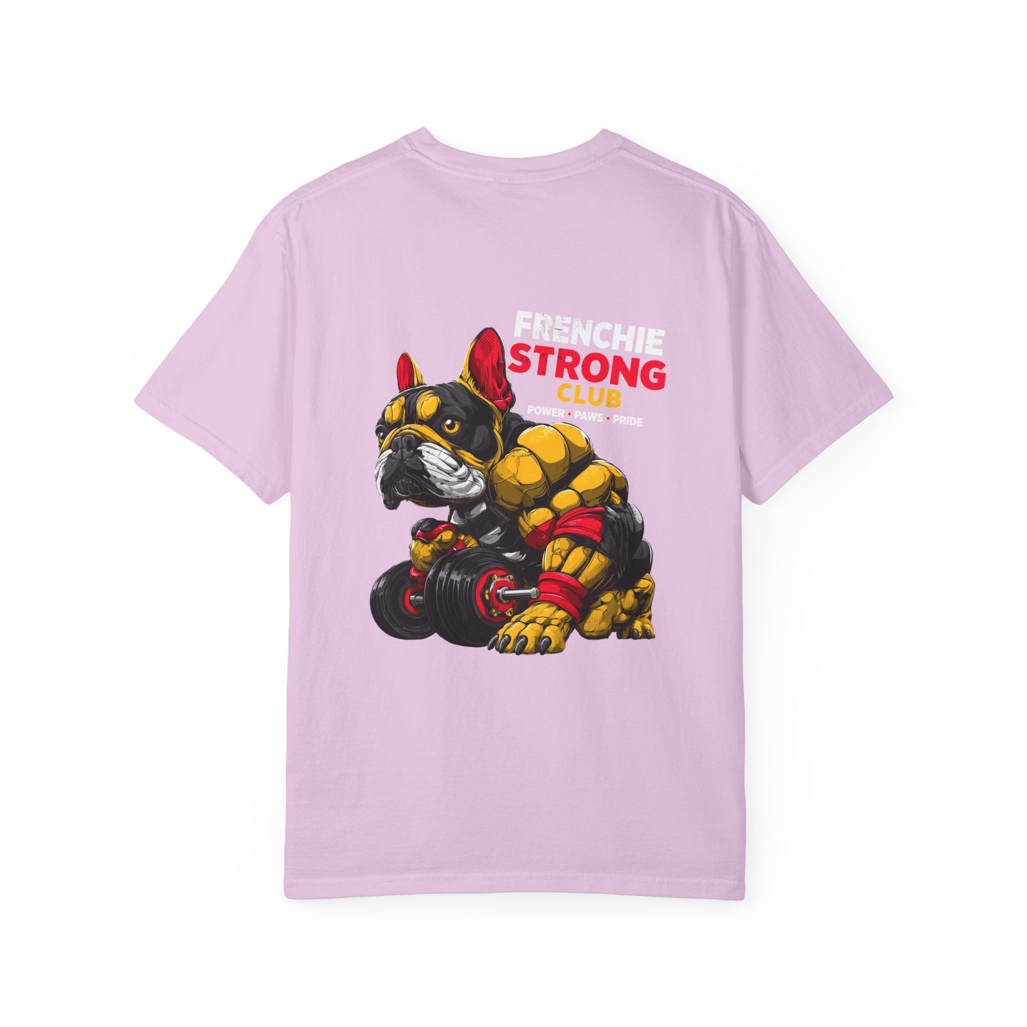 "Frenchie Strong Club" Muscular Dog Pet T-Shirt — Cute Frenchie Weightlifting Graphic Tee