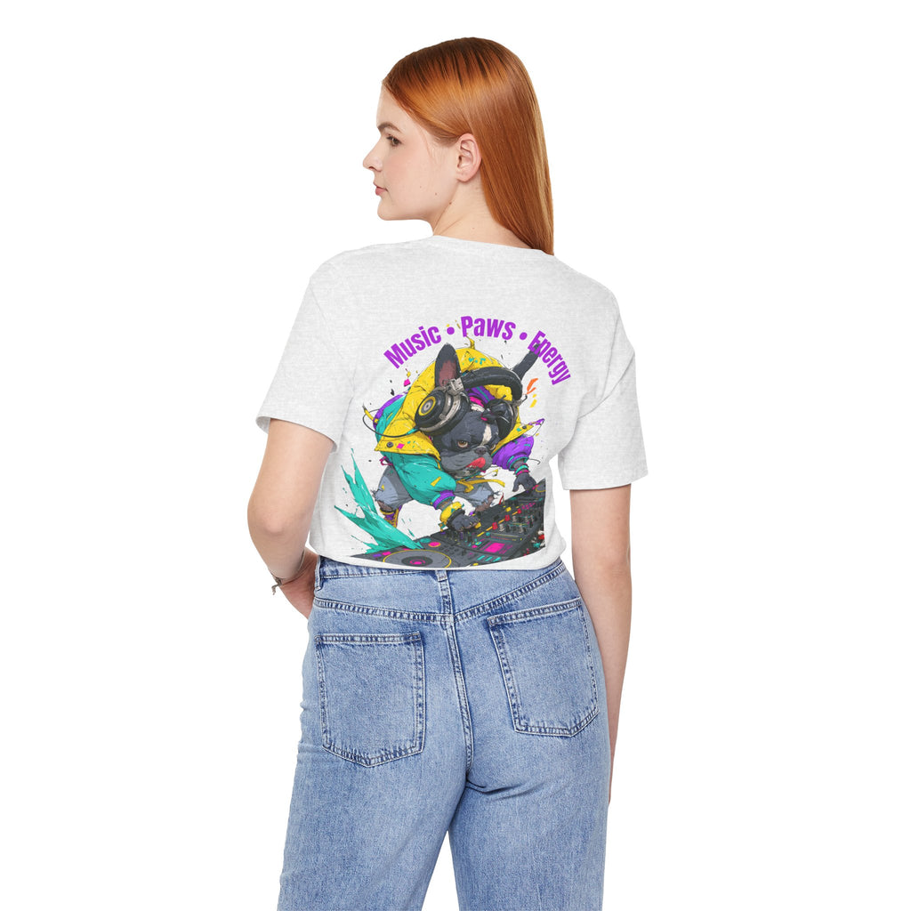 DJ French Bulldog T-Shirt — "Music • Paws • Energy" Graphic Tee