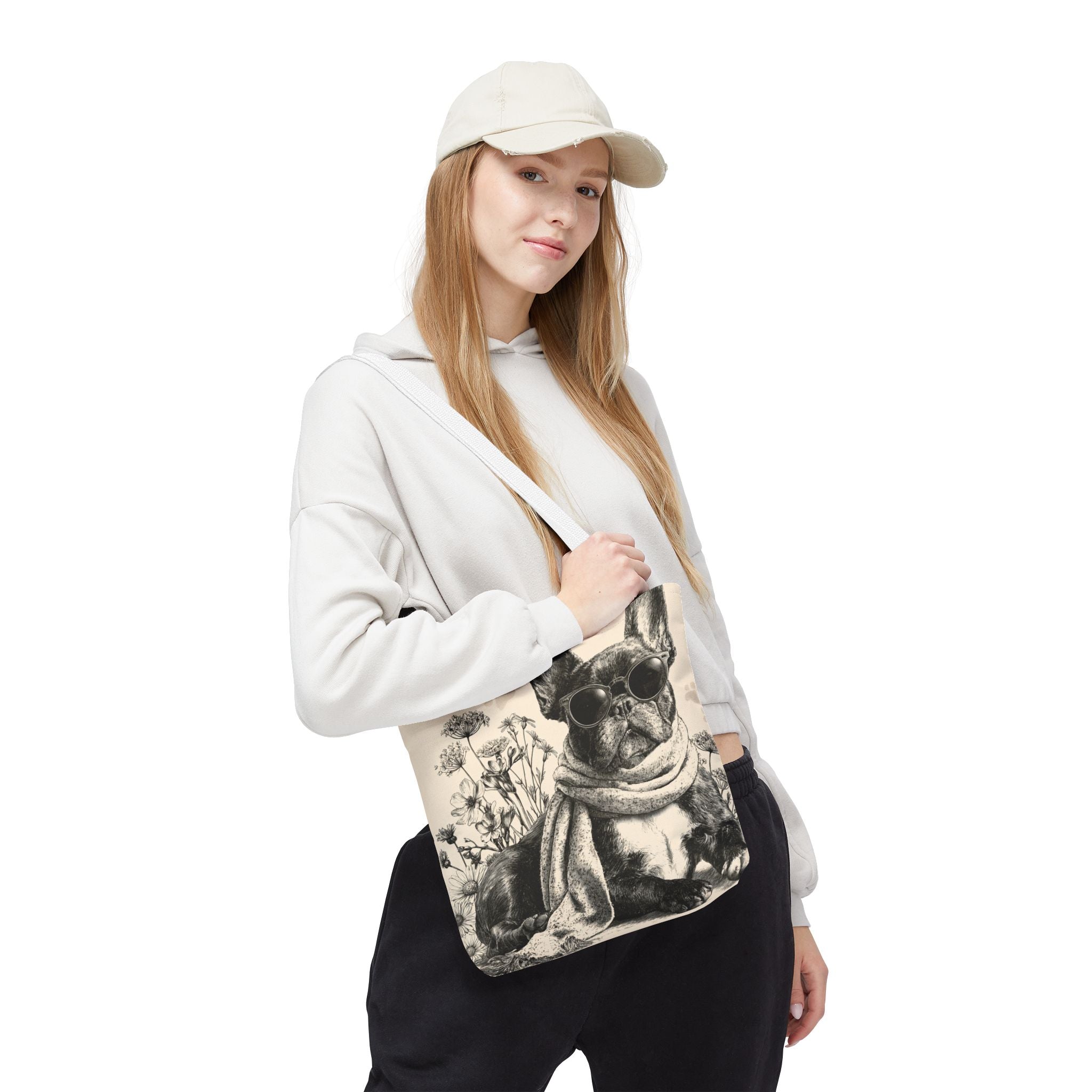 French Bulldog Canvas Tote Bag – Cute Frenchie Shoulder Bag for Dog Lovers