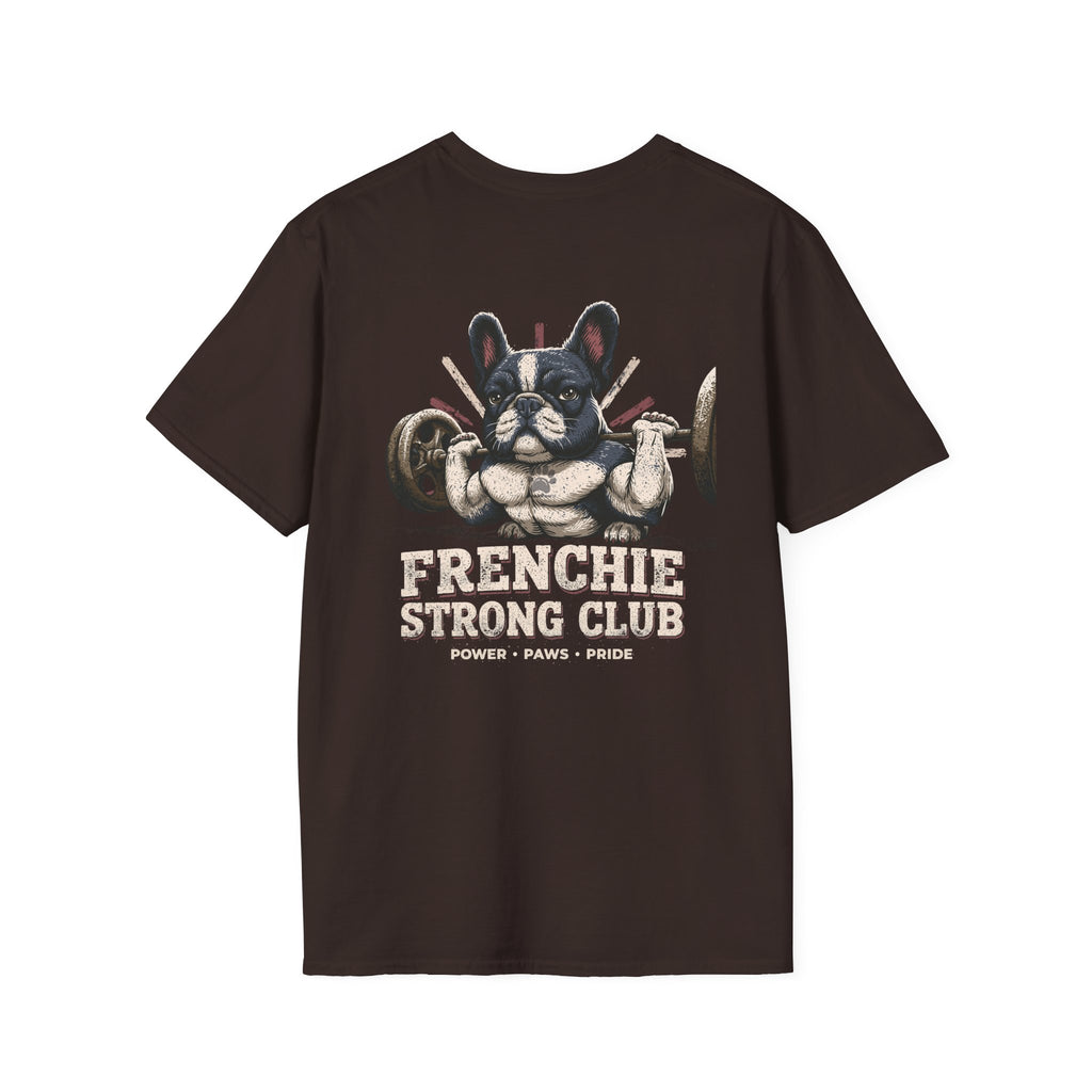 Gym French Bulldog T-Shirt – Fitness Frenchie Workout Shirt for Dog Lovers — Minimal Couples Graphic T-Shirt