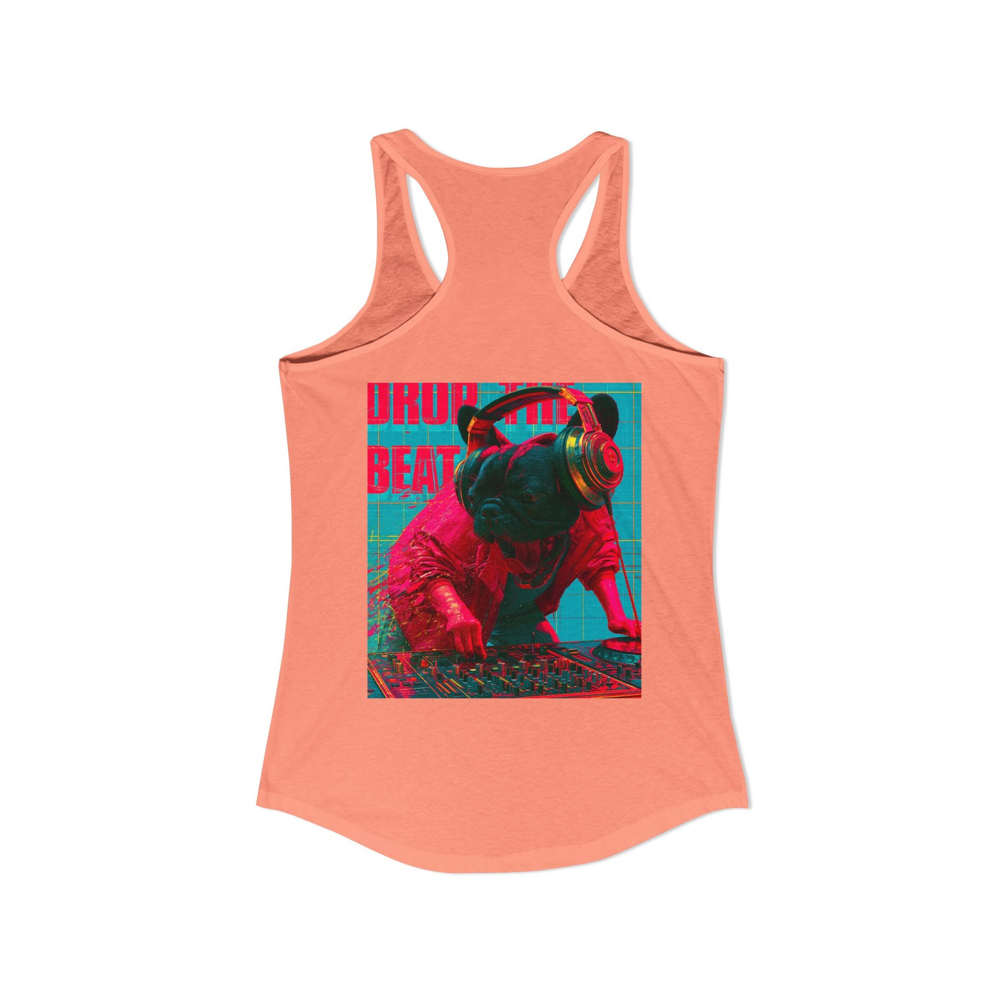 TankPaw™ Women's Frenchie Graphic T-Shirt — "DJ Dog" Design — Music Festival Theme