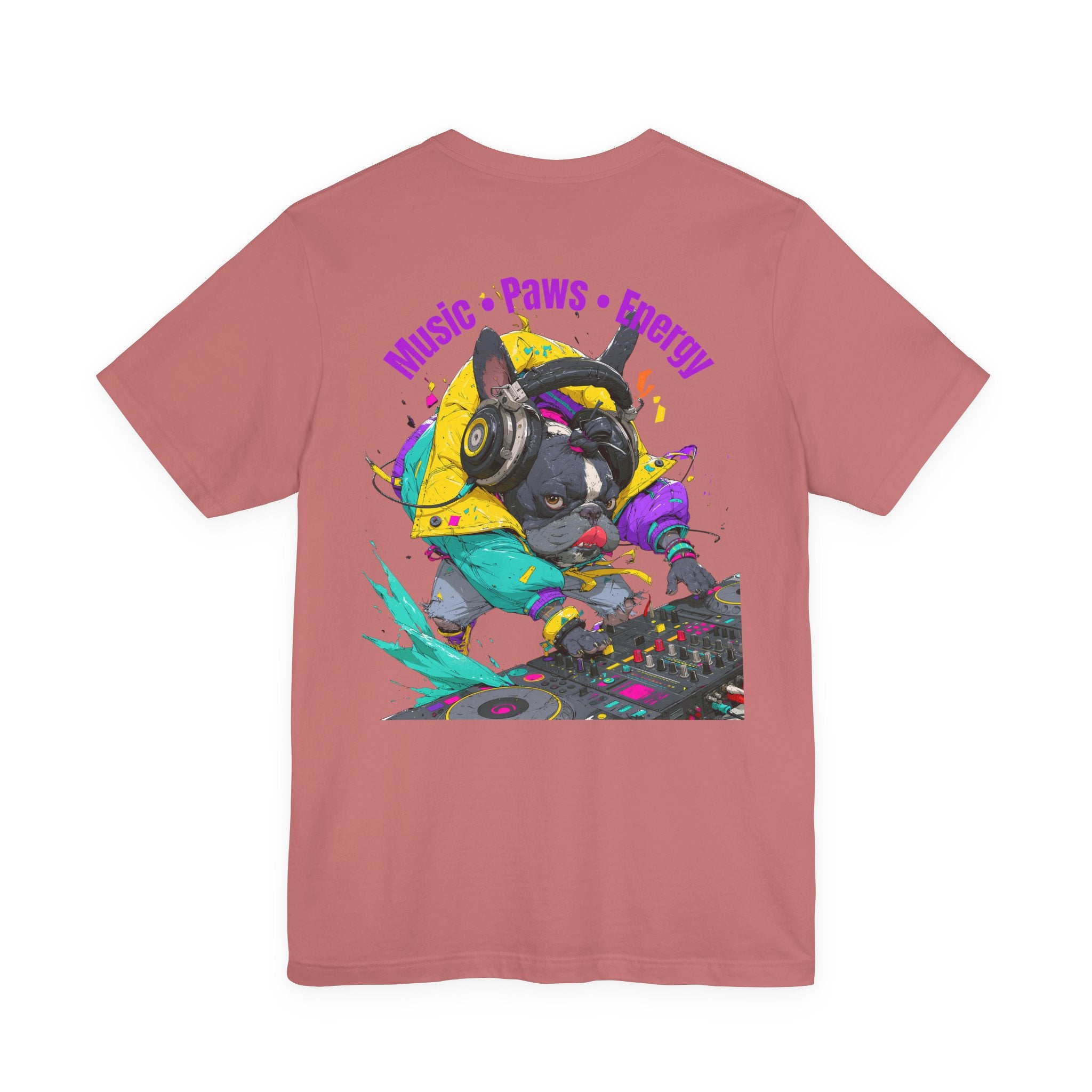 DJ French Bulldog T-Shirt — "Music • Paws • Energy" Graphic Tee
