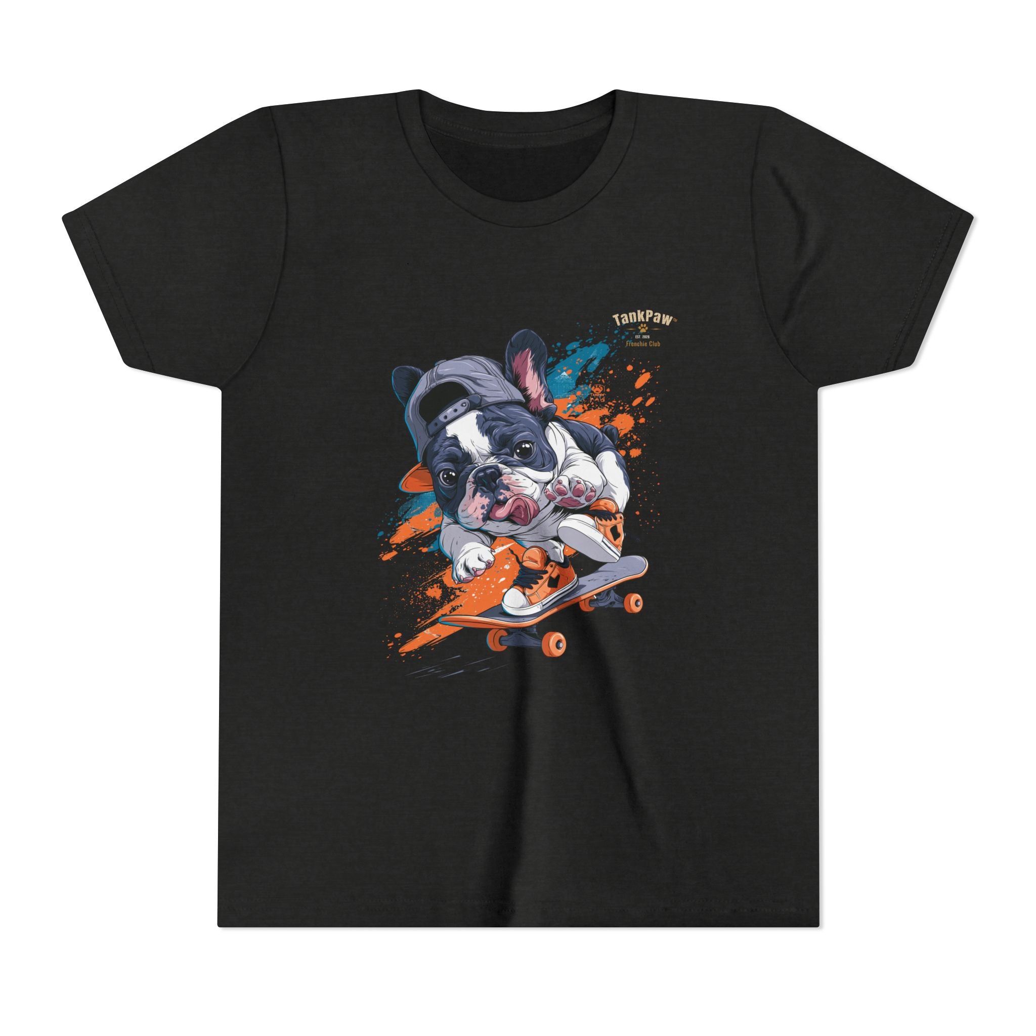 Youth Skateboarding French Bulldog Tee — Cute Skate Pup Graphic Shirt