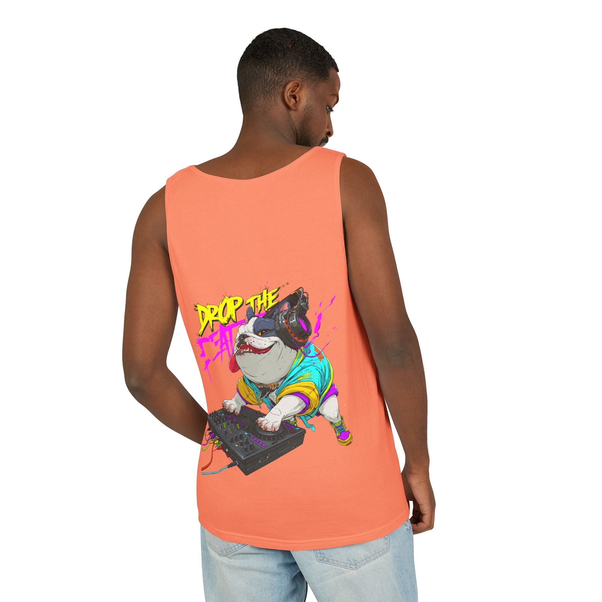 DJ French Bulldog Tank Top – EDM Festival Sleeveless Shirt for Frenchie Lovers