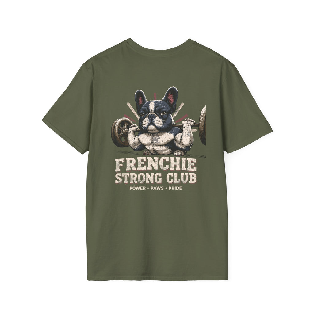 Gym French Bulldog T-Shirt – Fitness Frenchie Workout Shirt for Dog Lovers — Minimal Couples Graphic T-Shirt