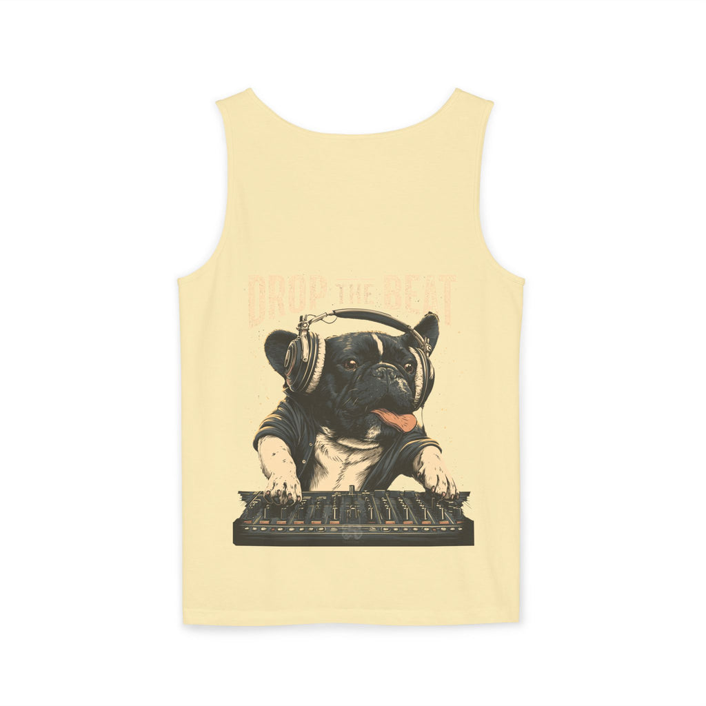 Music Festival Tank Top – "Drop the Beat" Frenchie DJ Graphic Tank