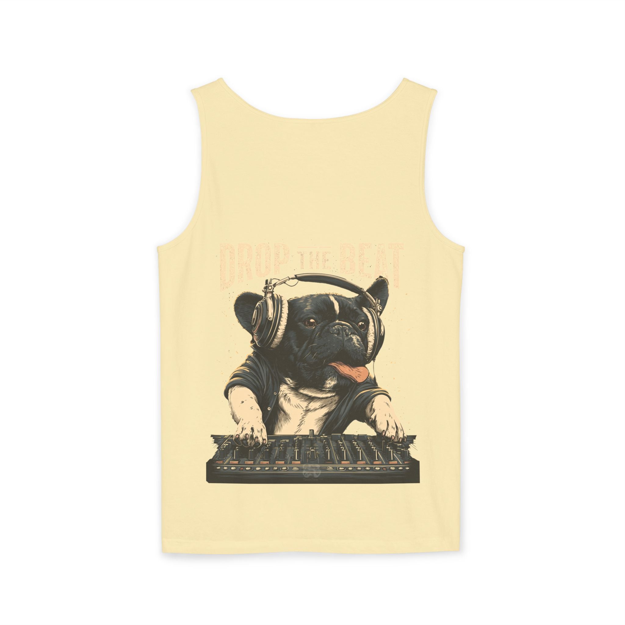 Music Festival Tank Top – "Drop the Beat" Frenchie DJ Graphic Tank