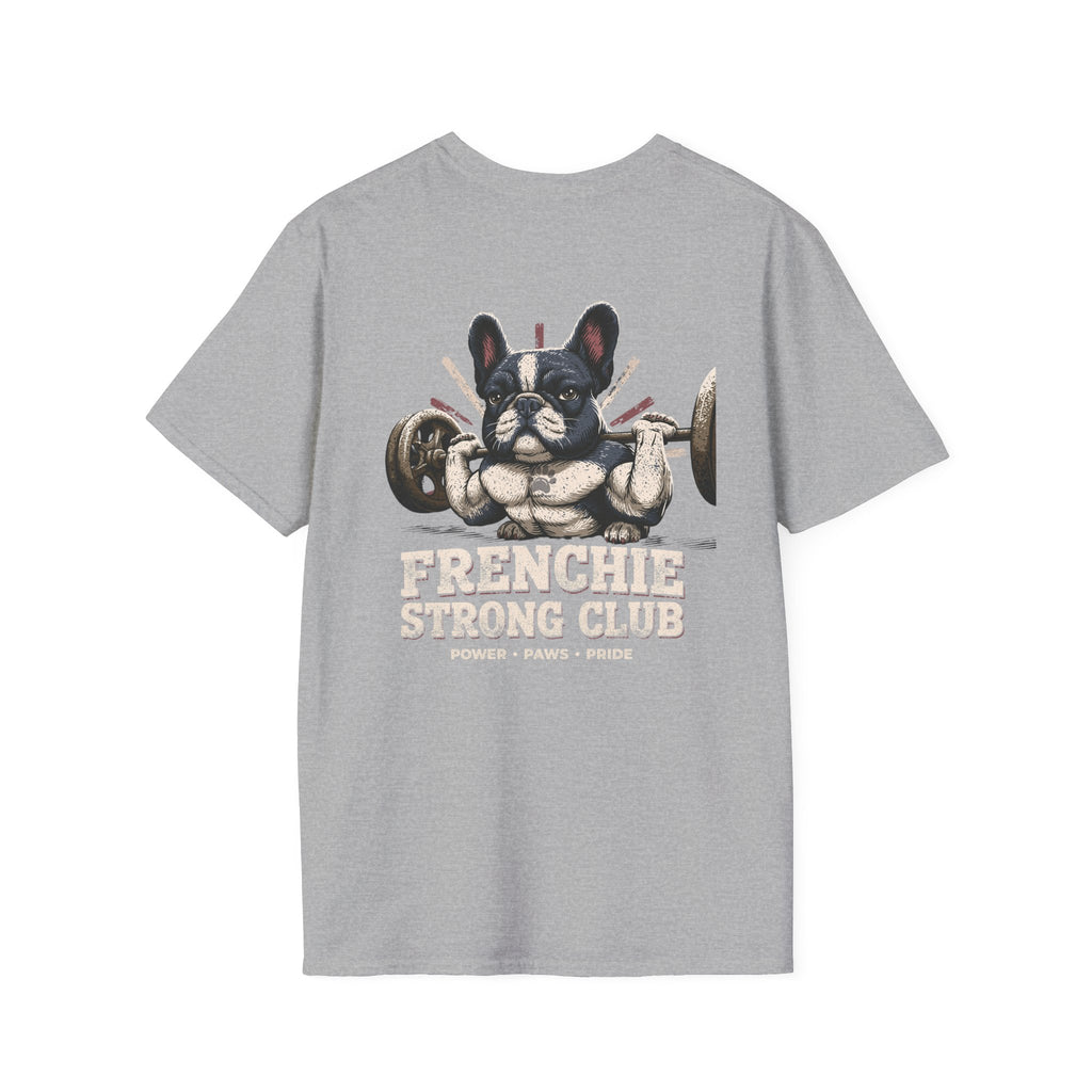 Gym French Bulldog T-Shirt – Fitness Frenchie Workout Shirt for Dog Lovers — Minimal Couples Graphic T-Shirt