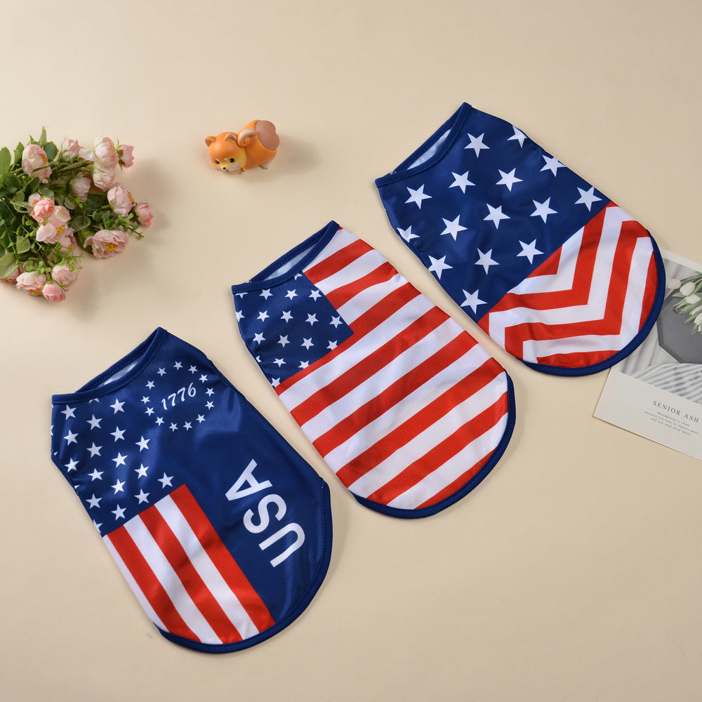 American flag dog vest lightweight breathable patriotic pet shirt for small and medium dogs