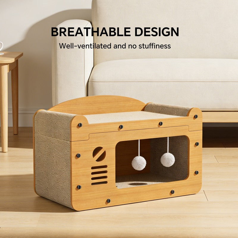 Double Layer Cat Scratcher Sofa | Cardboard Cat Lounge Bed for Scratching & Relaxing
