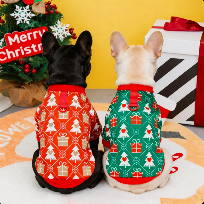 Christmas Tree Dog Sweater | Warm Holiday Winter Outfit for Dogs & Puppies
