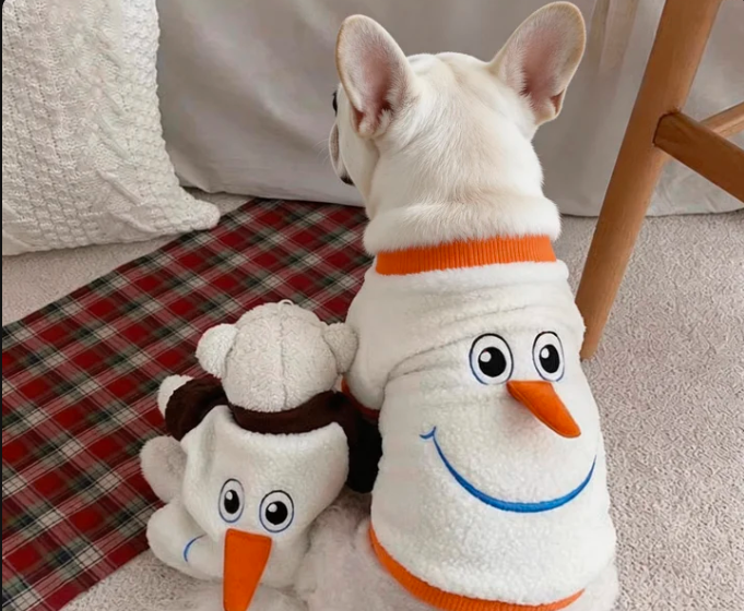 Christmas Snowman Dog Hoodie | Funny Holiday Costume Sweater for Dogs