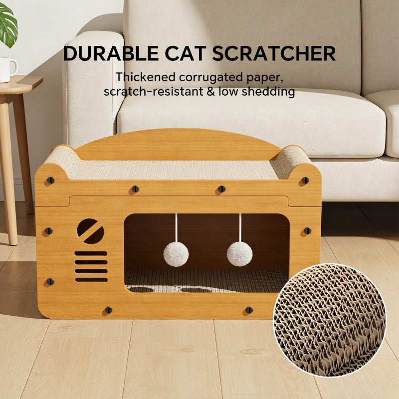 Double Layer Cat Scratcher Sofa | Cardboard Cat Lounge Bed for Scratching & Relaxing