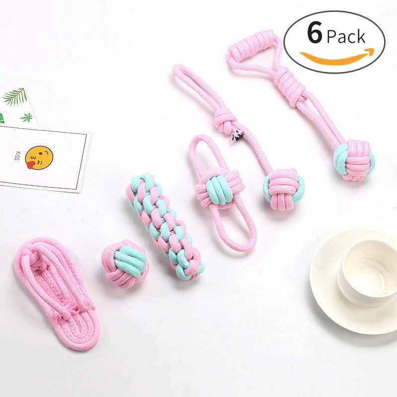Durable cotton rope dog toy for aggressive chewers tug of war and teeth cleaning