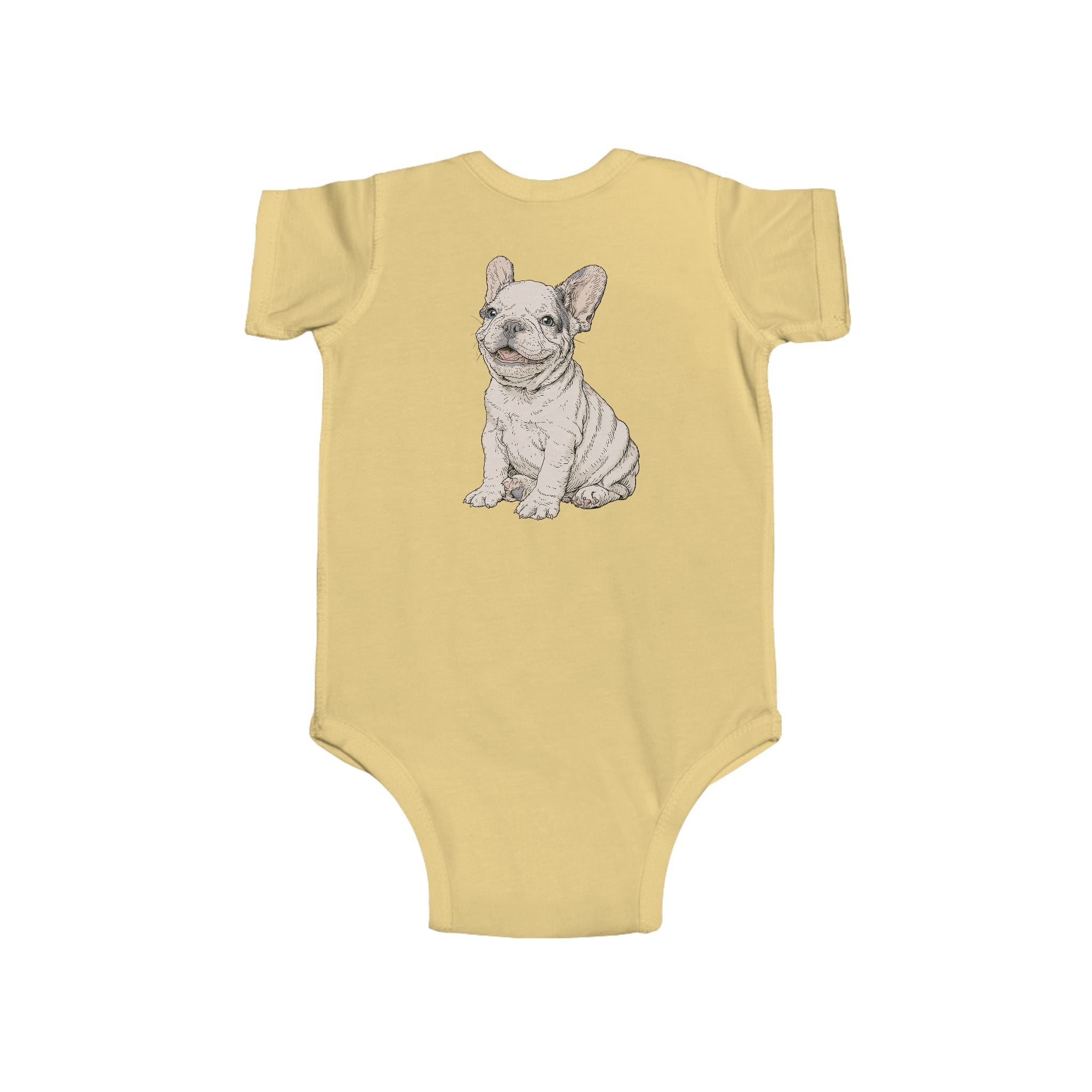 Infant Bodysuit – "Happy and Daring" Cute French Bulldog Baby Onesie