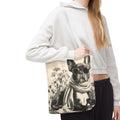 French Bulldog Canvas Tote Bag – Cute Frenchie Shoulder Bag for Dog Lovers
