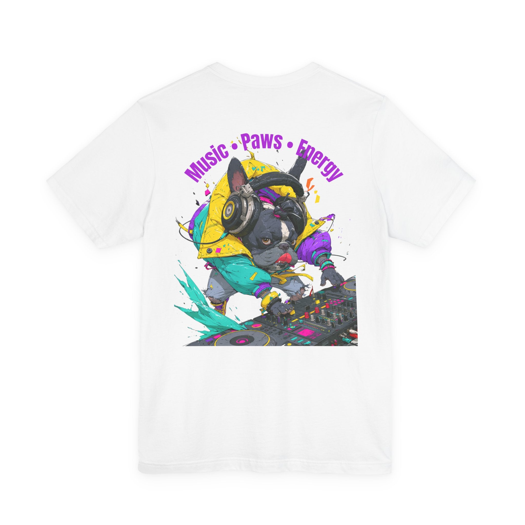 DJ French Bulldog T-Shirt — "Music • Paws • Energy" Graphic Tee