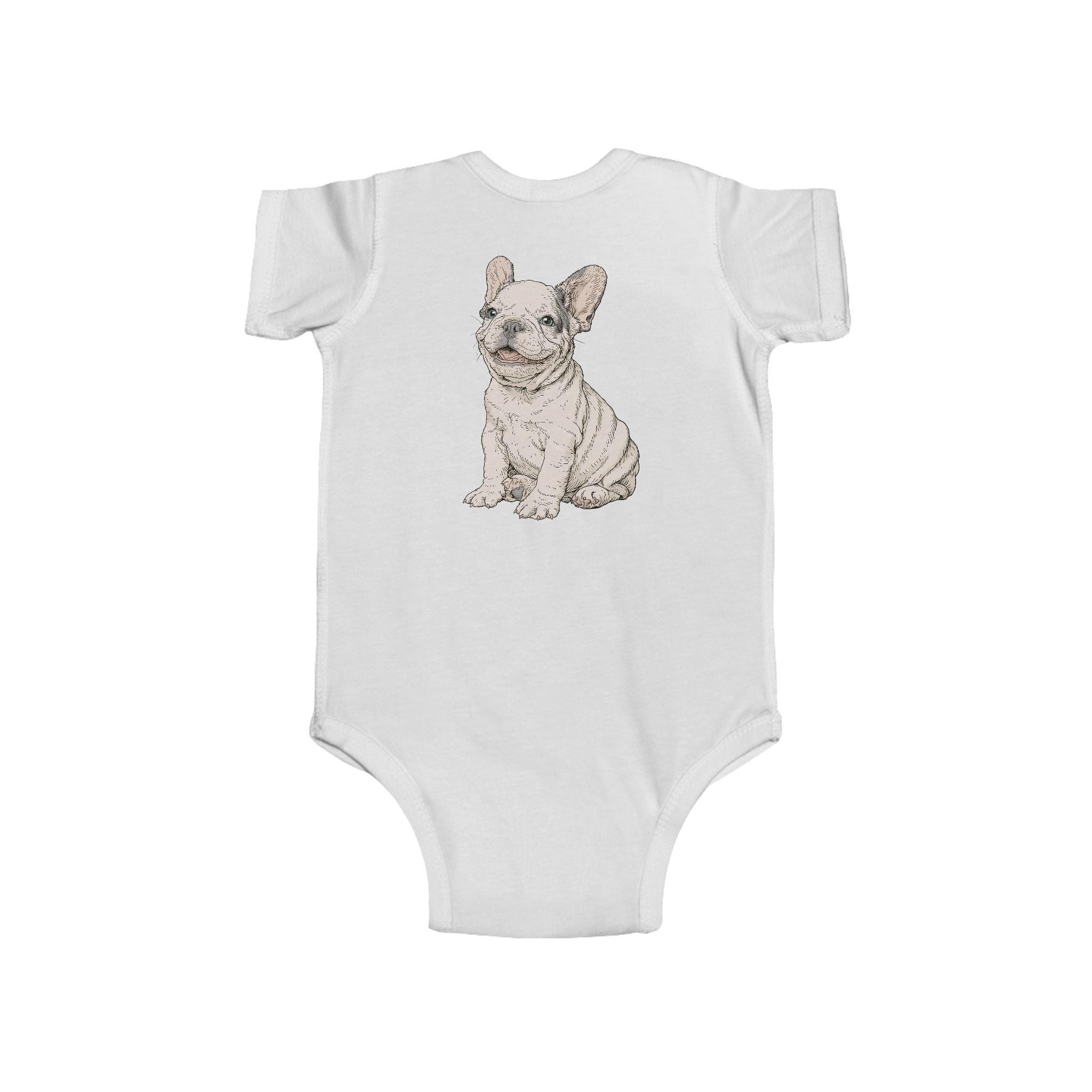 Infant Bodysuit – "Happy and Daring" Cute French Bulldog Baby Onesie