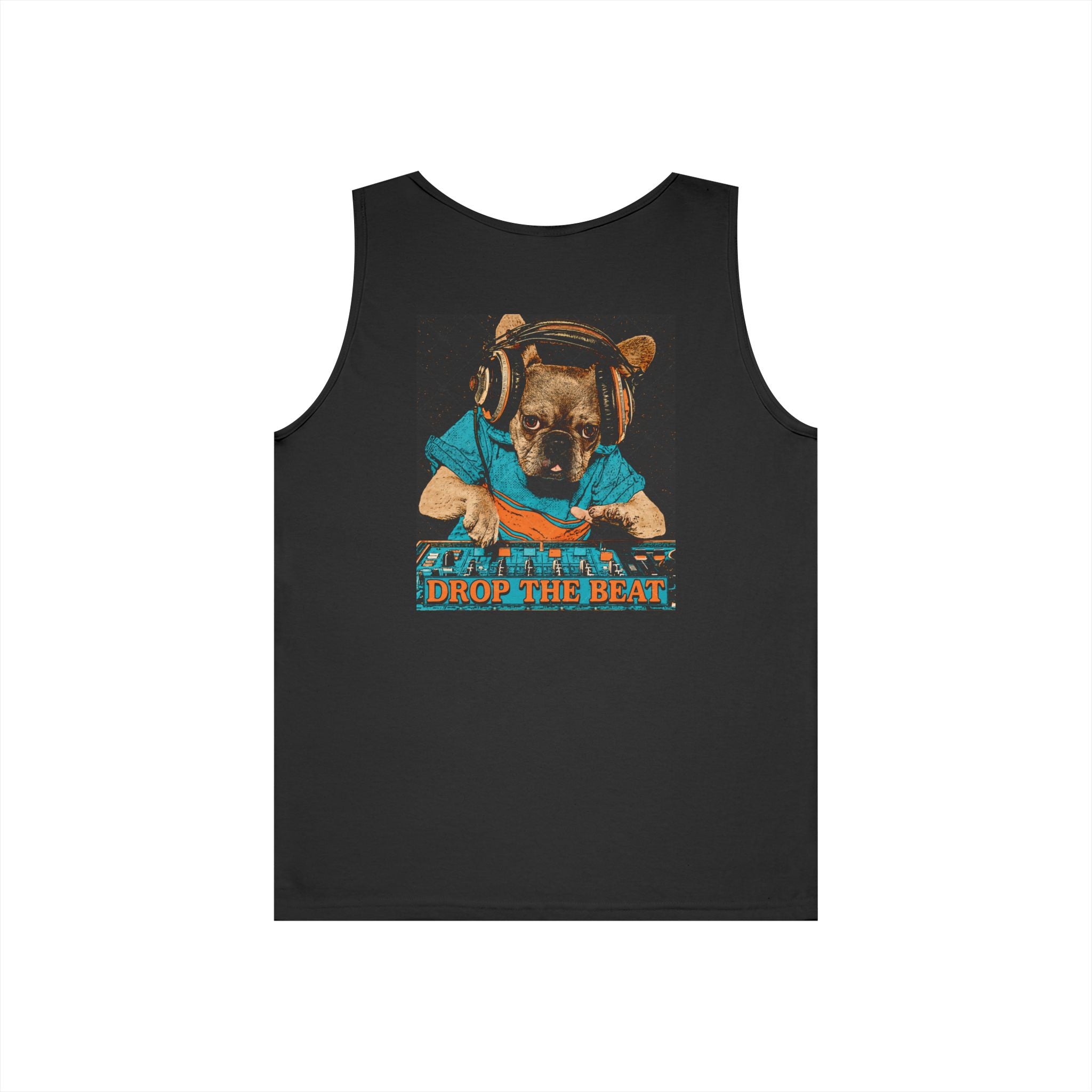DJ Dog Tank Top - "Drop The Beat" Graphic Music Lover Tank