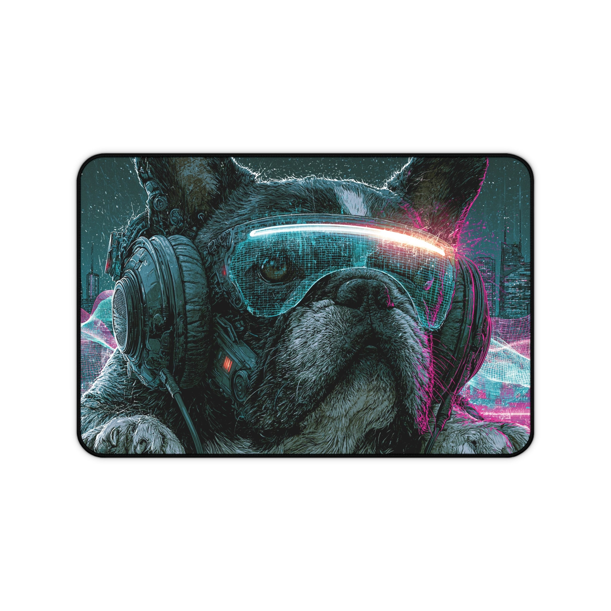 DJ French Bulldog Desk Mat – Gaming Mouse Pad for Music Lovers & Frenchie Fans