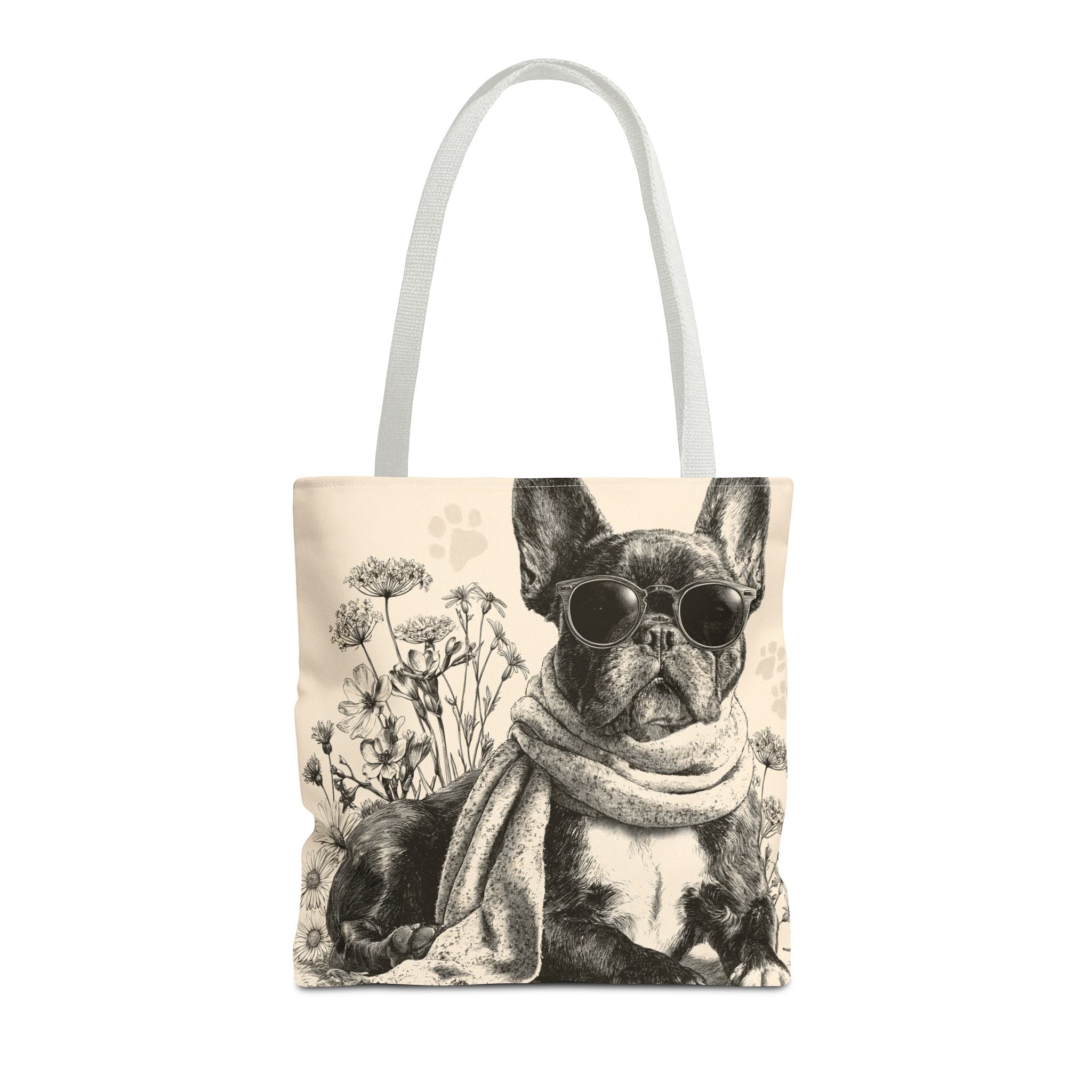 French Bulldog Canvas Tote Bag – Cute Frenchie Shoulder Bag for Dog Lovers