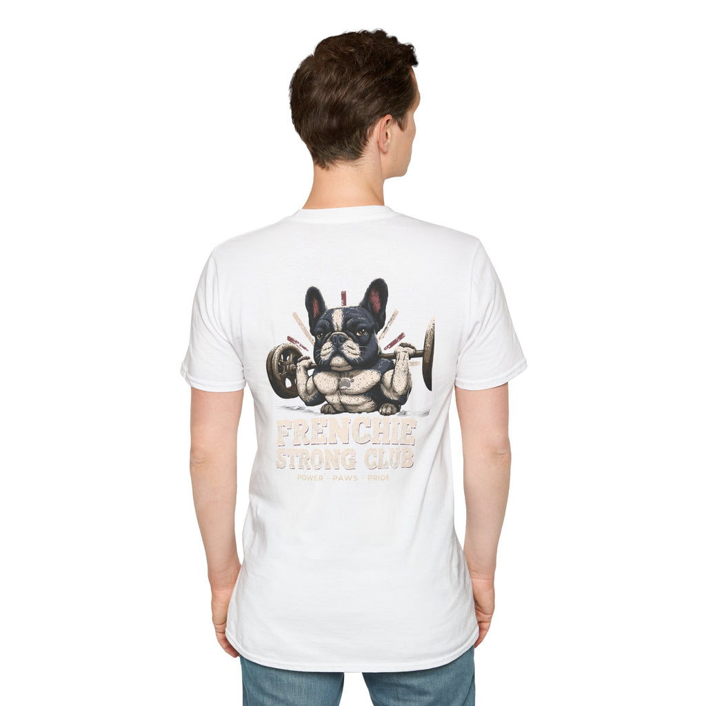 Gym French Bulldog T-Shirt – Fitness Frenchie Workout Shirt for Dog Lovers — Minimal Couples Graphic T-Shirt