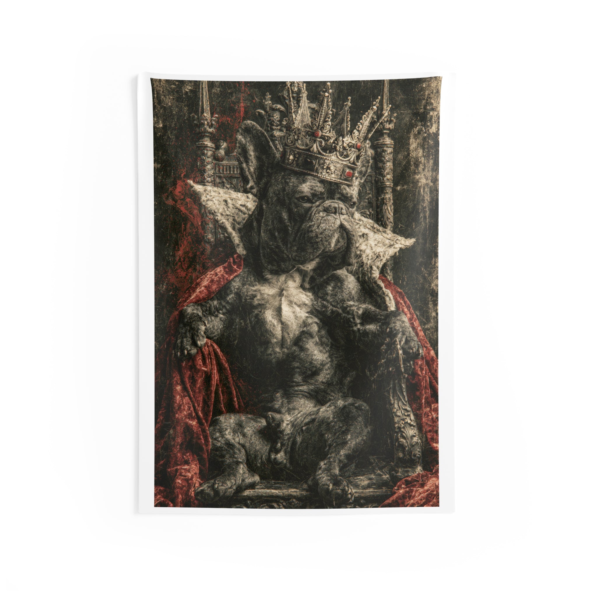 King Bulldog Tapestry — Regal French Bulldog Wall Art