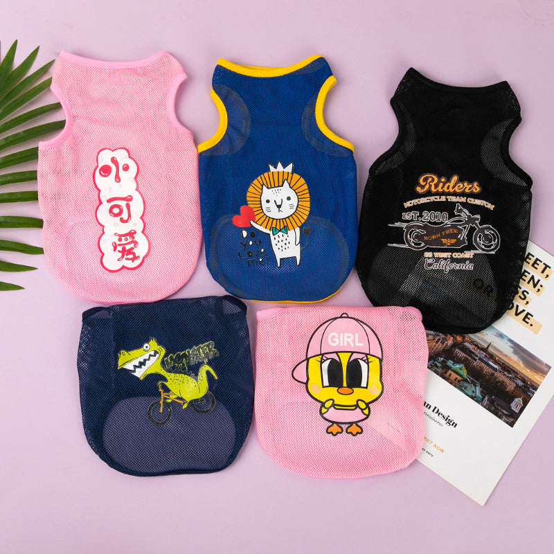 Lightweight Mesh Cartoon Vest for Dogs