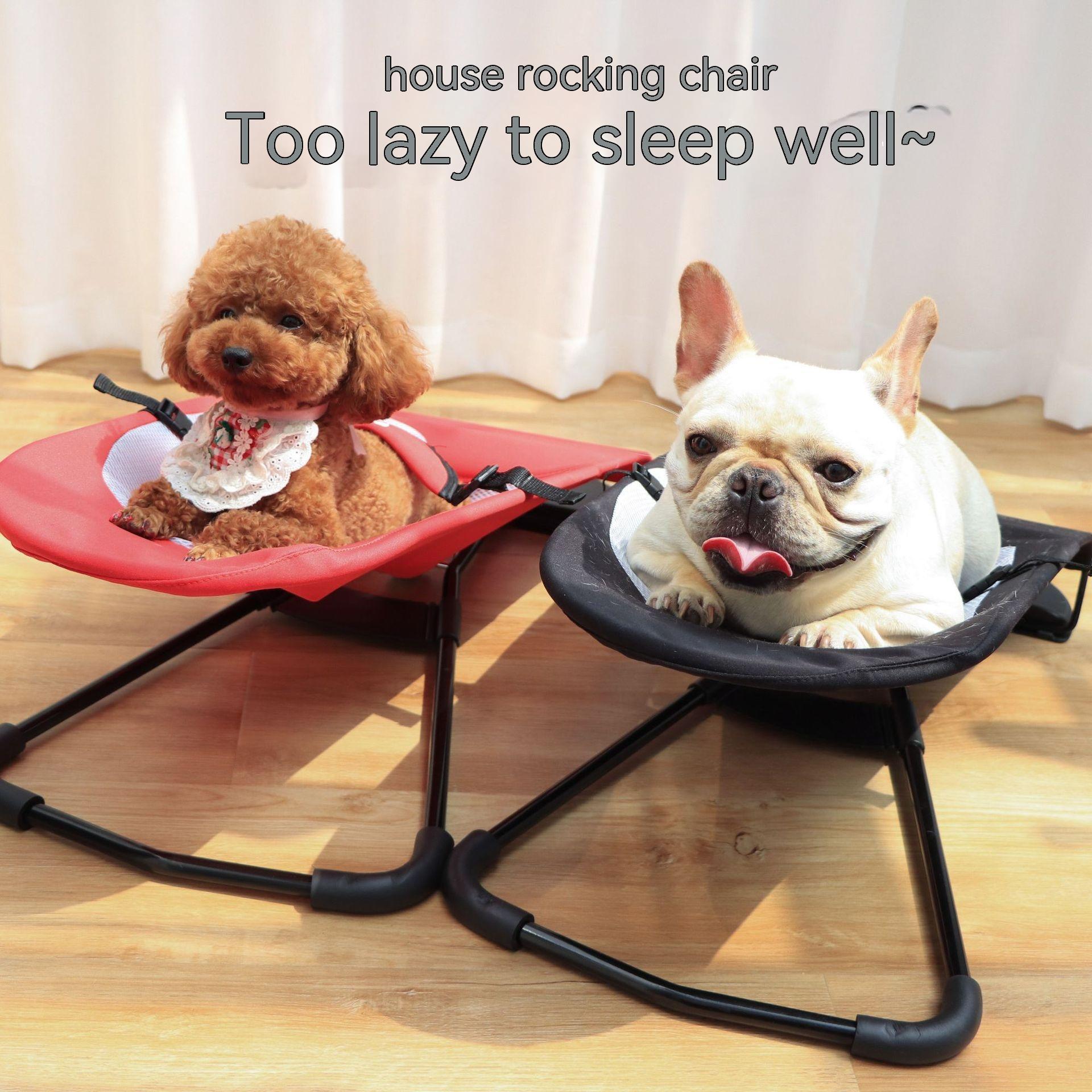 Portable Rocking Pet Bed for Cats and Dogs | Comfortable Frame & Soothing Lounger for French Bulldogs