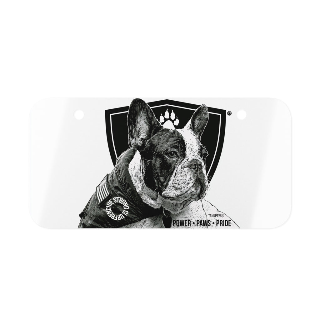 Mini License Plate – French Bulldog 'Power • Paws • Pride' Decorative Plate