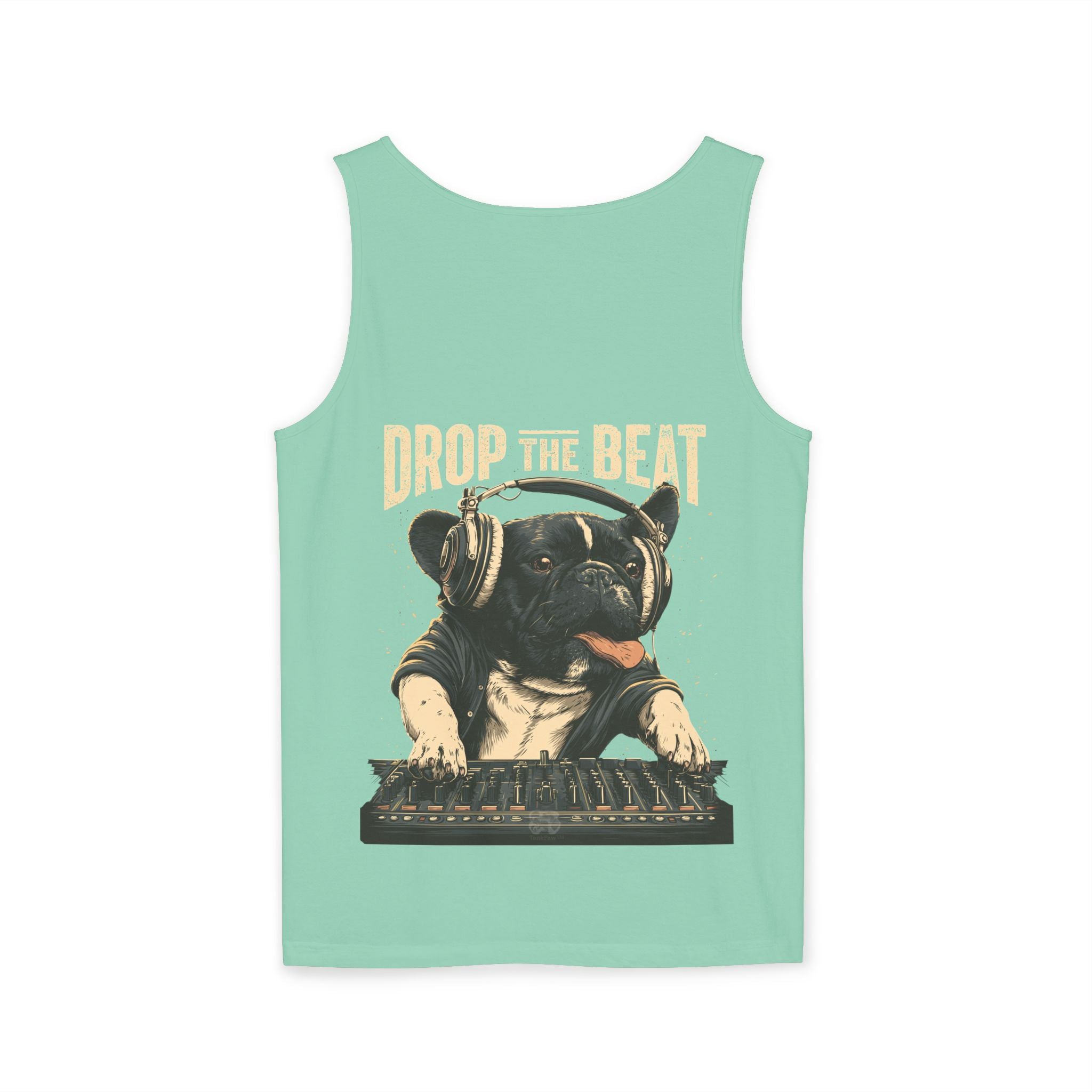 Music Festival Tank Top – "Drop the Beat" Frenchie DJ Graphic Tank