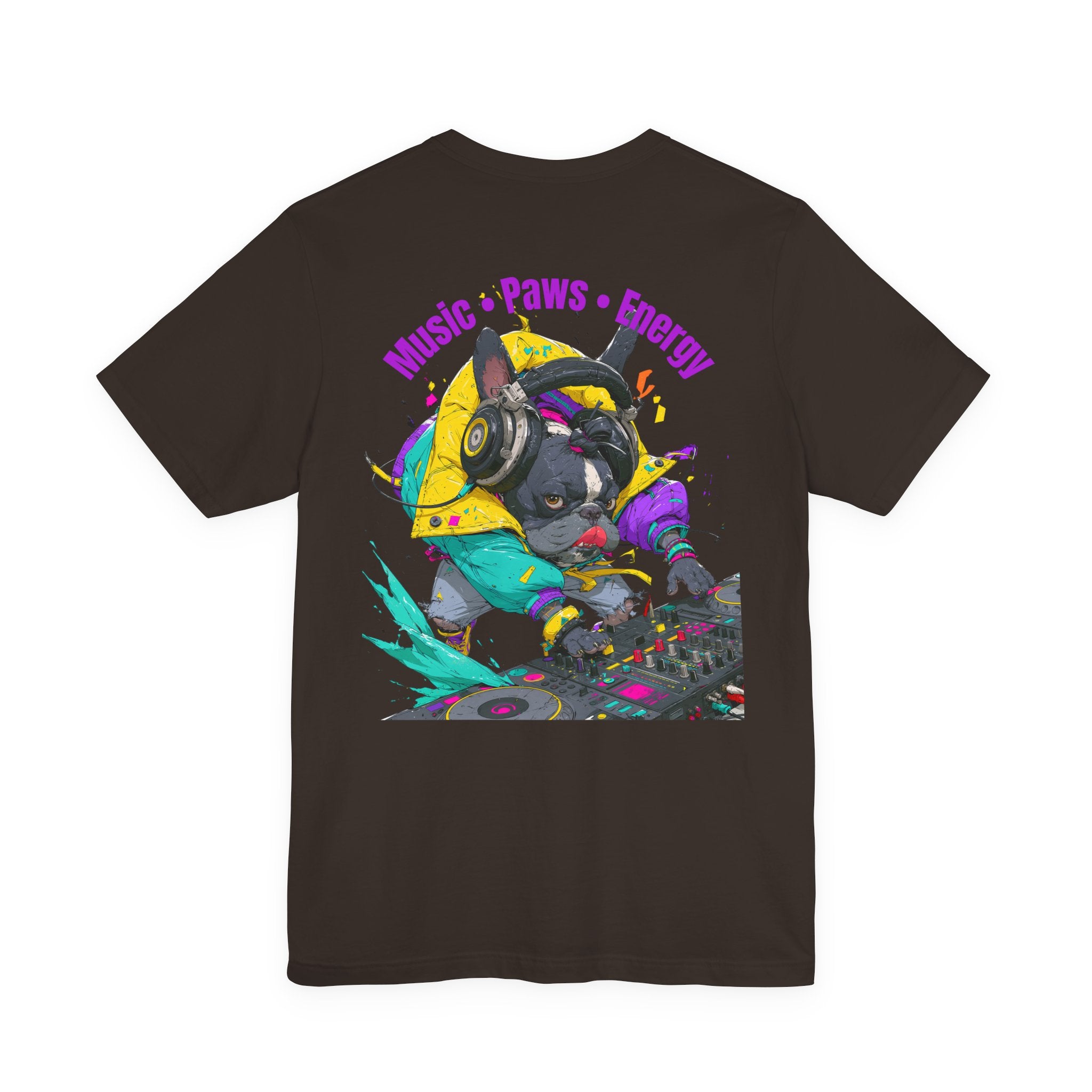 DJ French Bulldog T-Shirt — "Music • Paws • Energy" Graphic Tee