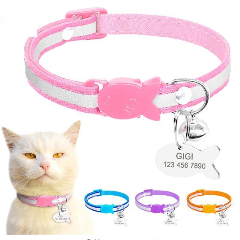 Reflective Adjustable Cat Collar with Bell