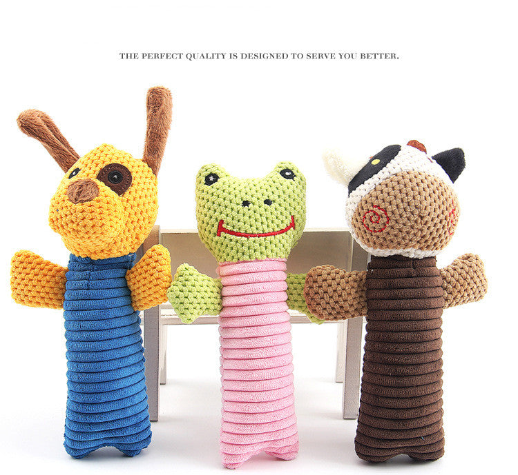 Soft plush dog toy with squeaker for puppies and small dogs interactive chew and cuddle toy