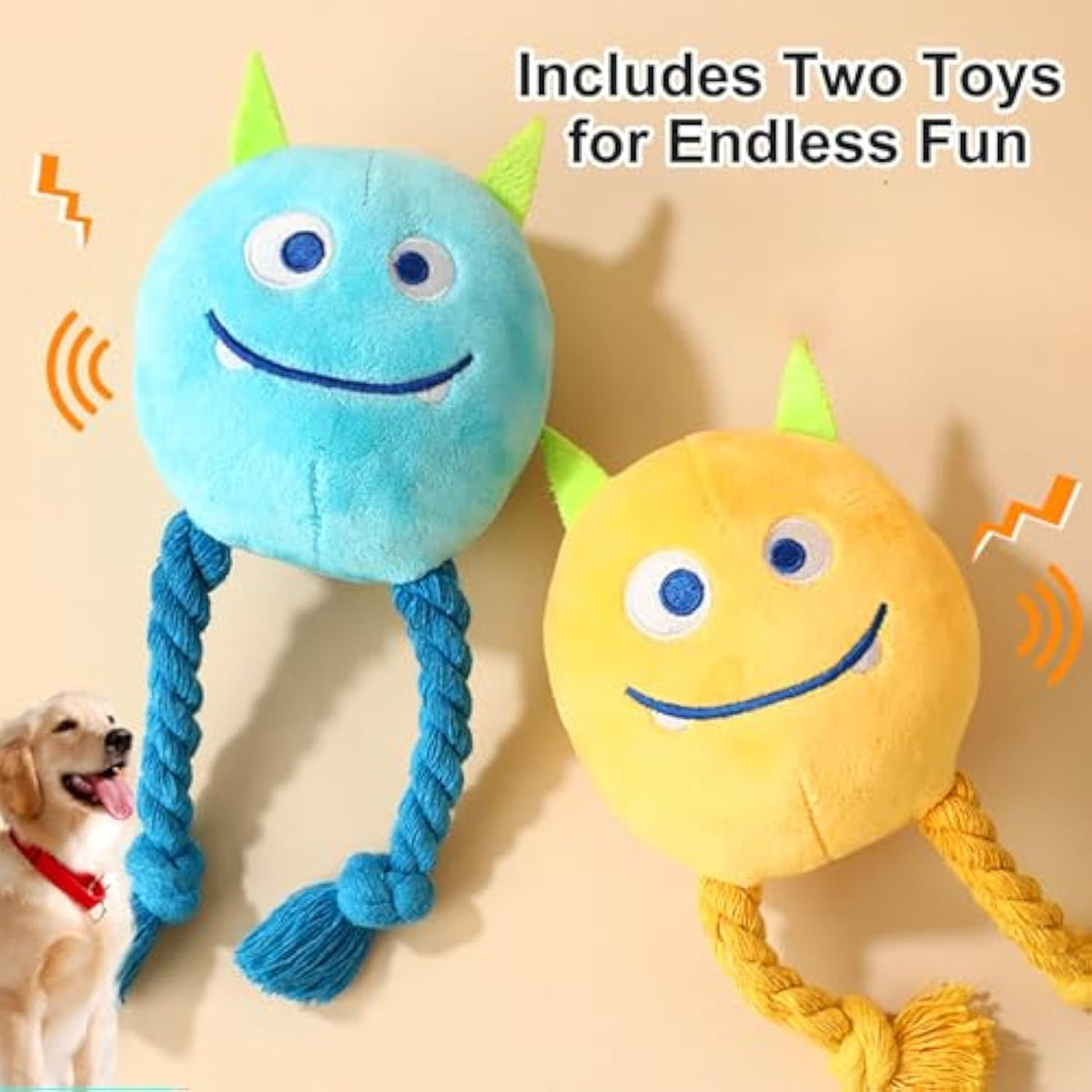 Squeaky Plush Rope Knot Toy for Dogs
