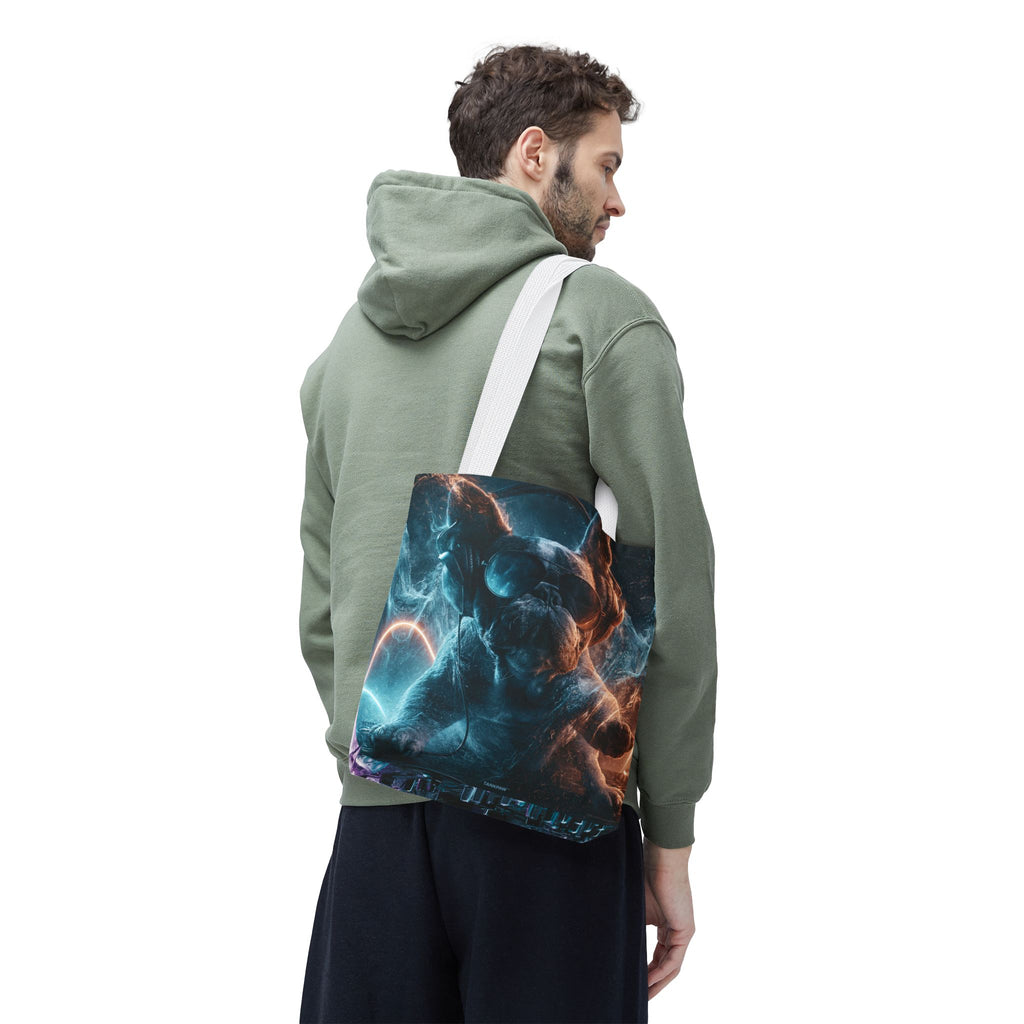 Cool French Bulldog Tote Bag — Neon DJ Dog Graphic Tote