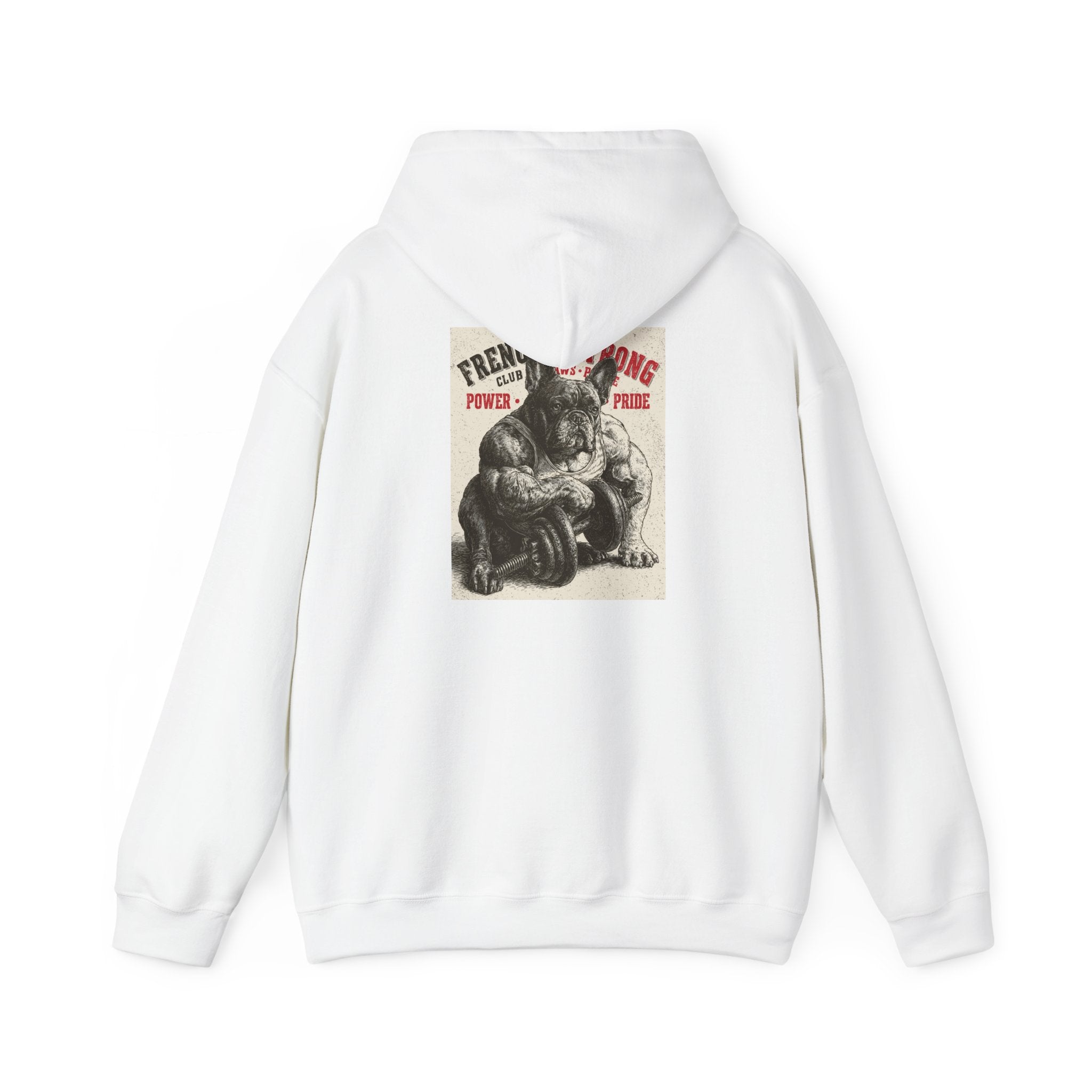 TankPaw Frenchie Strong Club premium French Bulldog hoodie with vintage graphic design