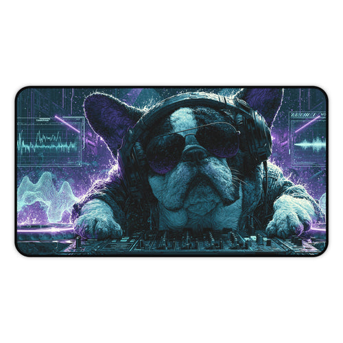 DJ French Bulldog Desk Mat – Gaming Mouse Pad for Music Lovers & Frenchie Fans