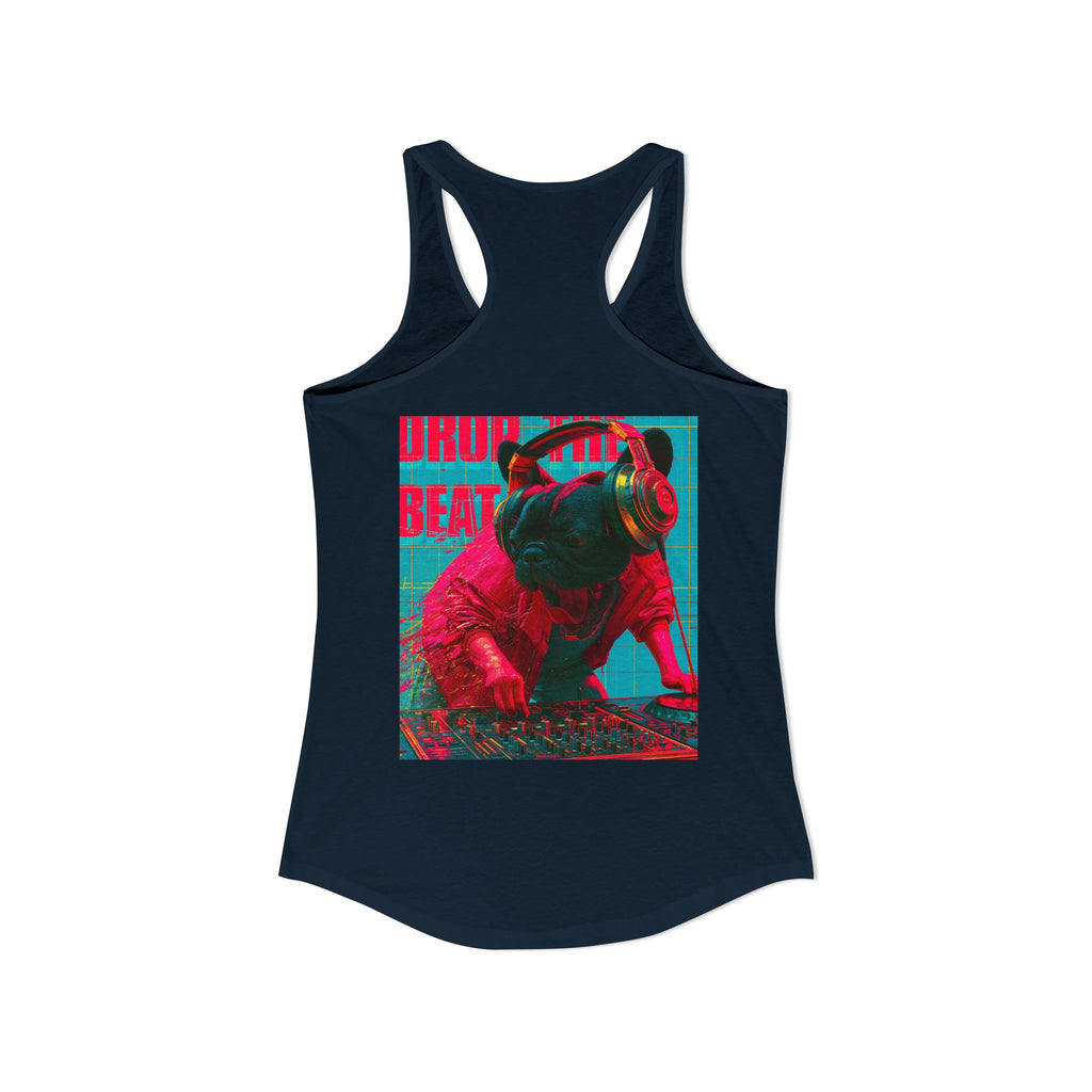 TankPaw™ Women's Frenchie Graphic T-Shirt — "DJ Dog" Design — Music Festival Theme