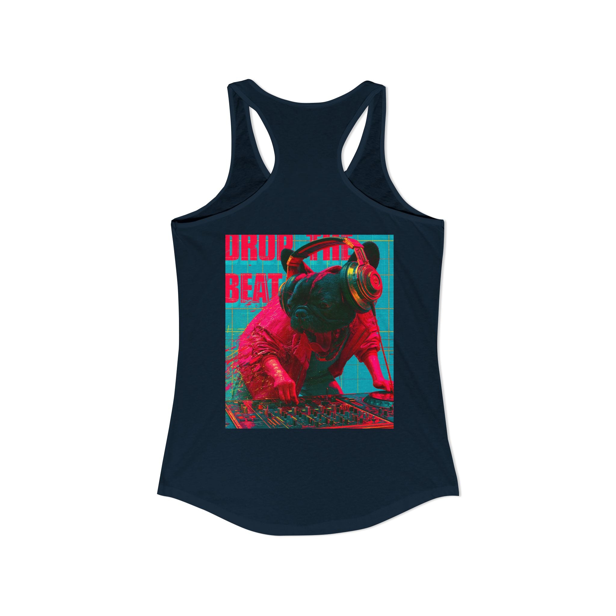 TankPaw™ Women's Frenchie Graphic T-Shirt — "DJ Dog" Design — Music Festival Theme
